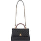 Chanel Lizard Quilted Caviar Leather CC Coco Top Handle Handbag