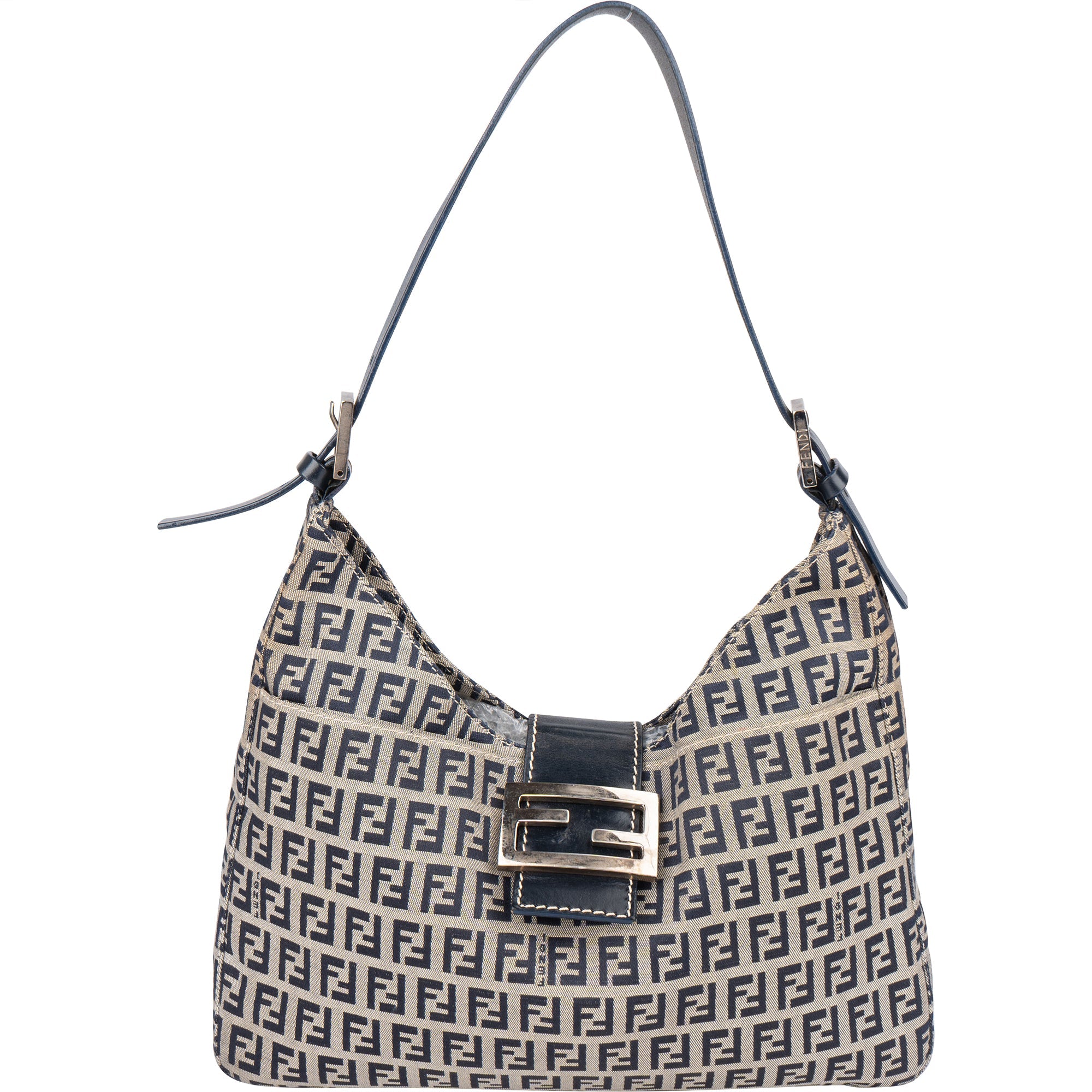 Fendi FF Monogram Baguette Buckle Hobo Bag