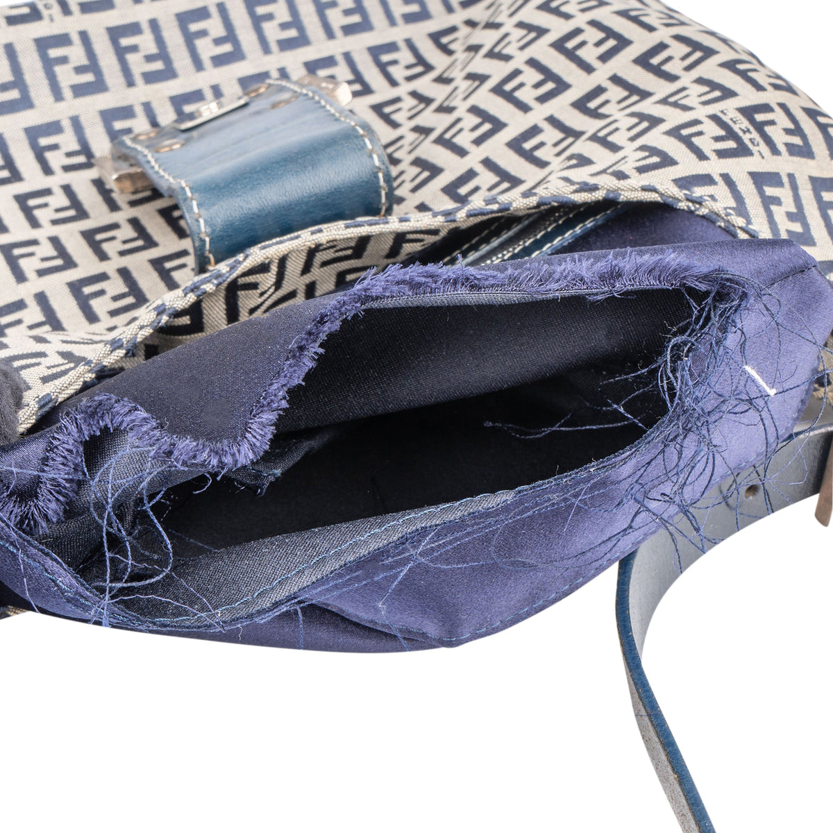 Fendi FF Monogram Baguette Buckle Hobo Bag