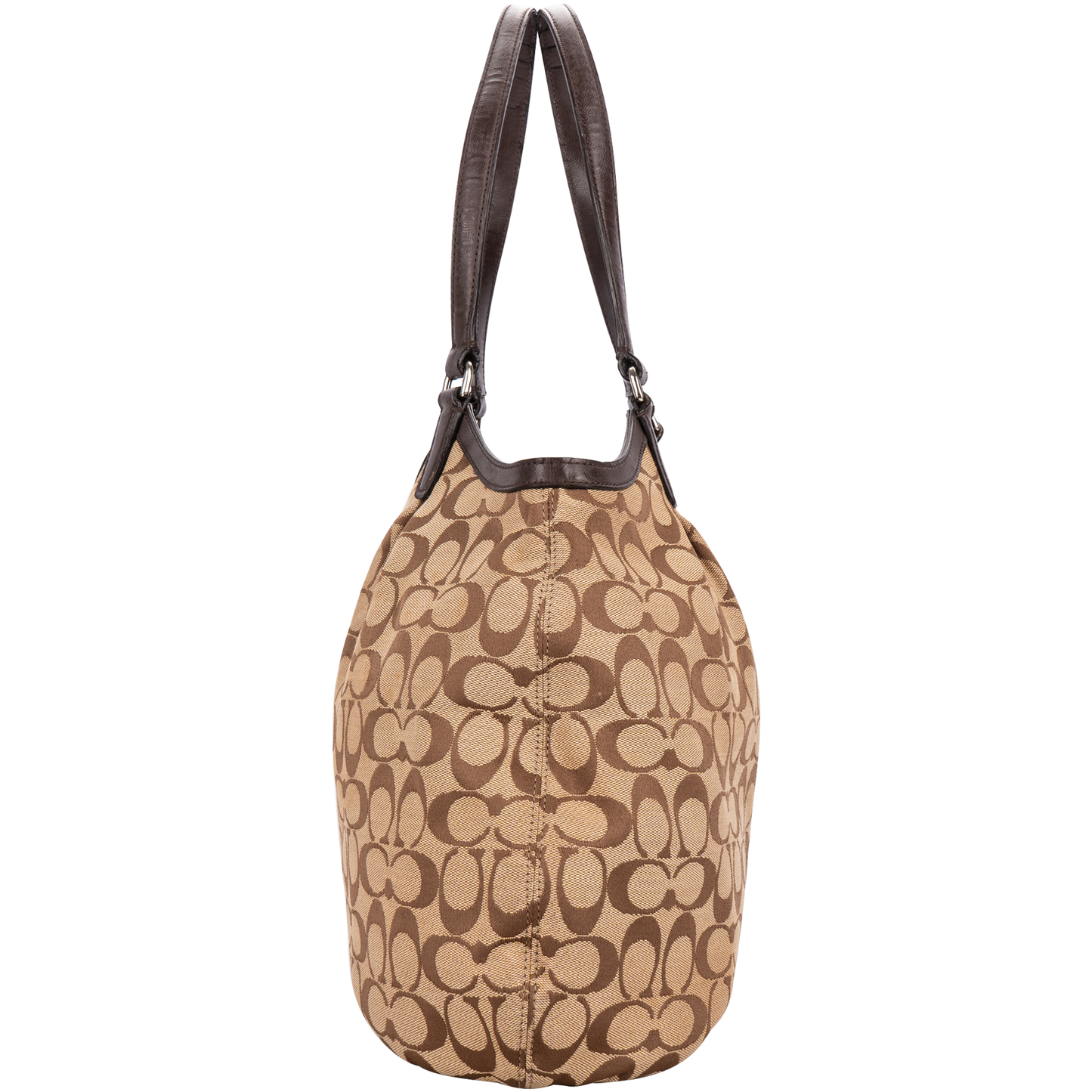 Coach Monogram Signature Stripe Shoulder Bag