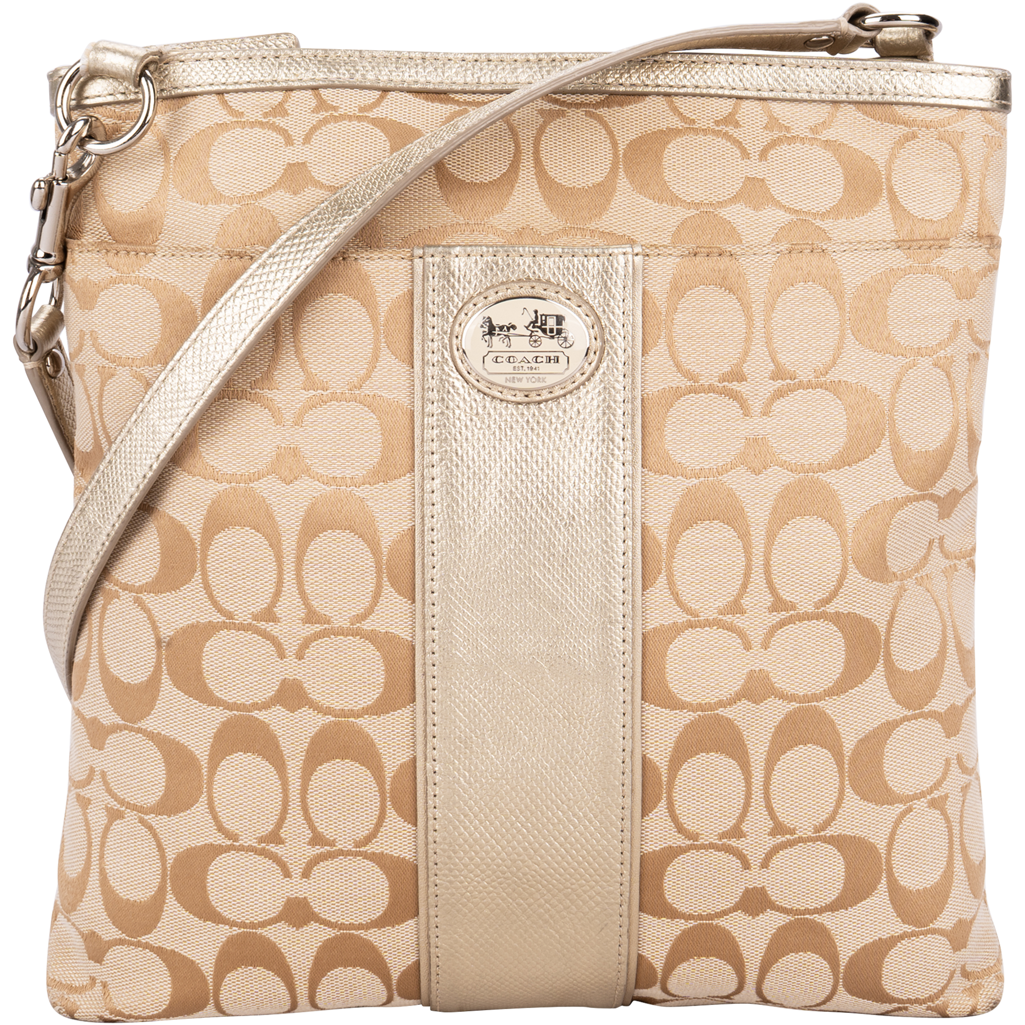 Coach Monogram Signature Stripe File Bag
