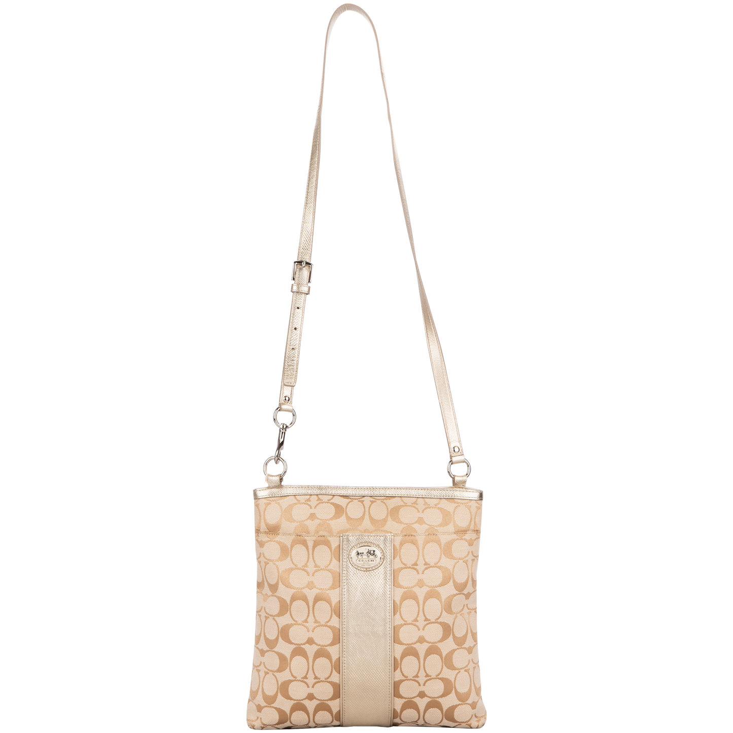 Coach Monogram Signature Stripe File Bag
