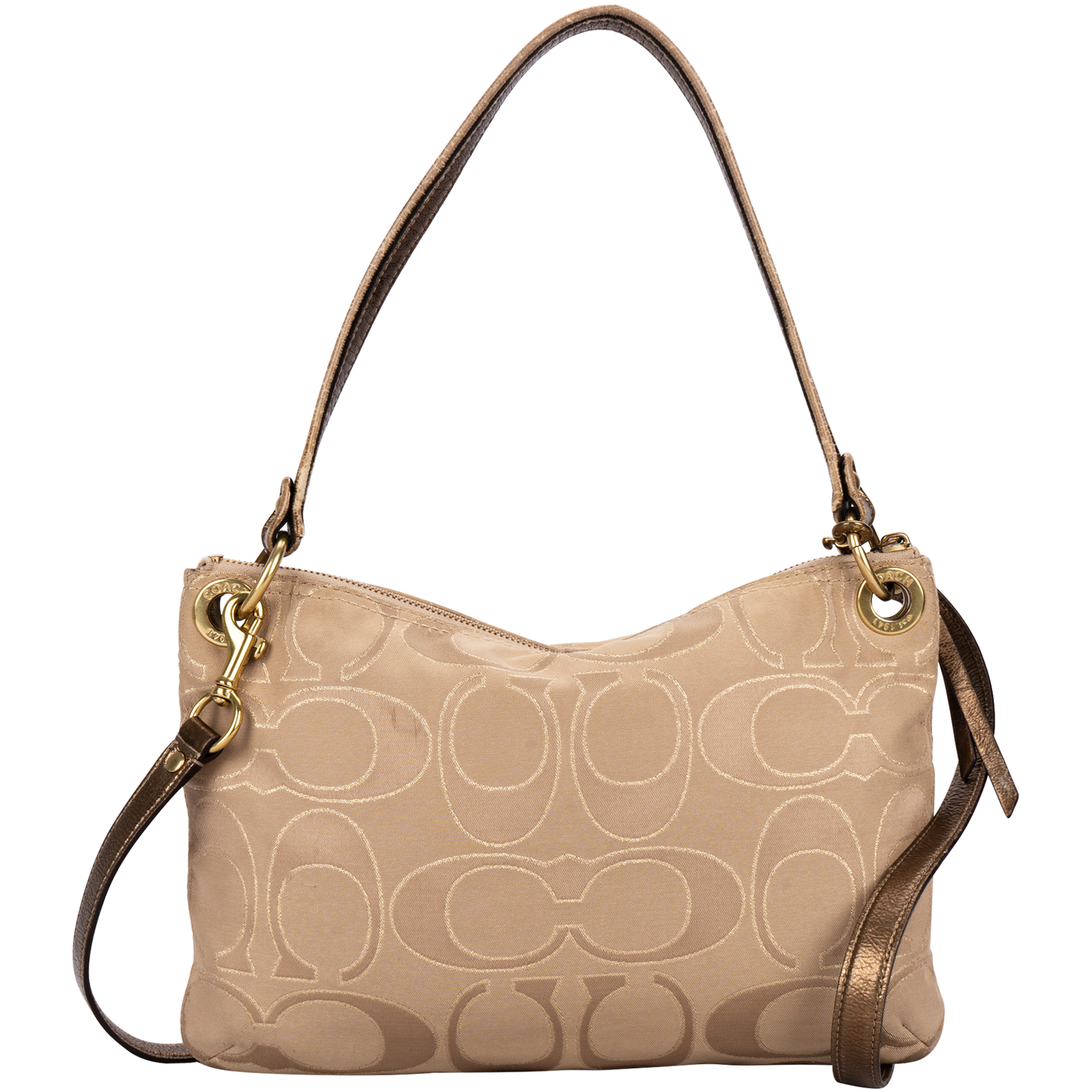 Coach Monogram Signature Poppy Pocket Shoulder Bag