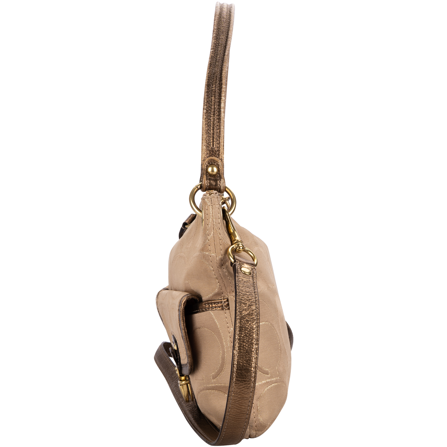 Coach Monogram Signature Poppy Pocket Shoulder Bag