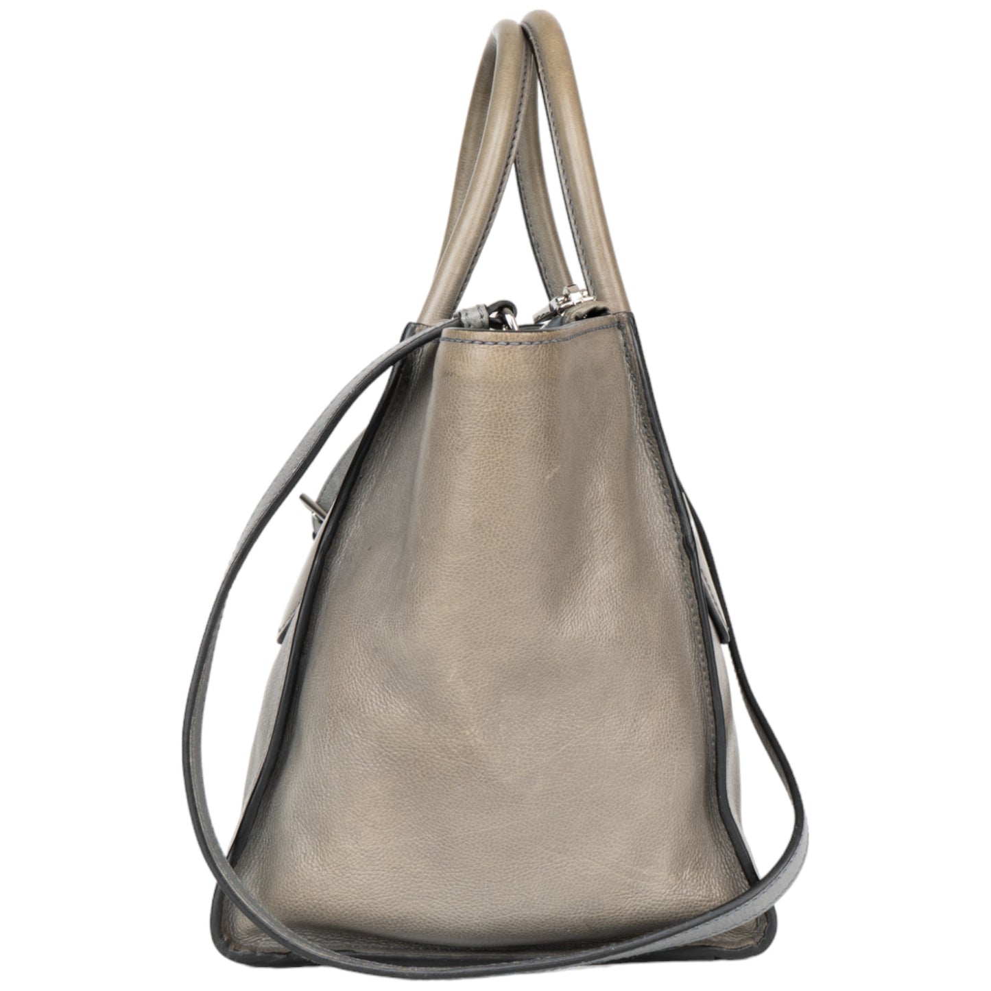 Prada Grey Twin Pocket Leather Bag