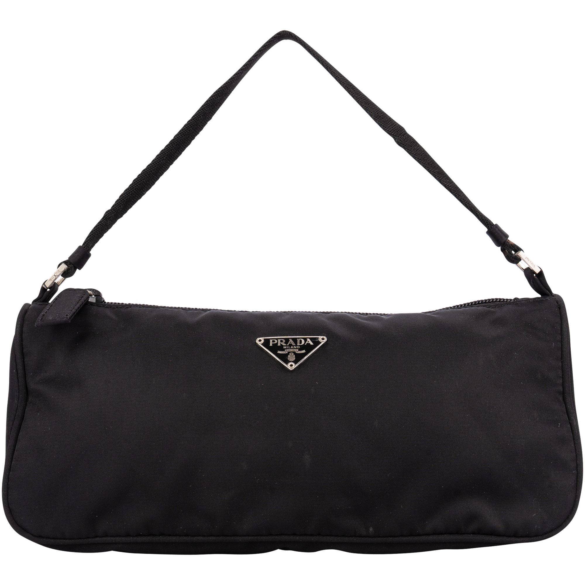 Prada Black Triangle Nylon Shoulder Bag