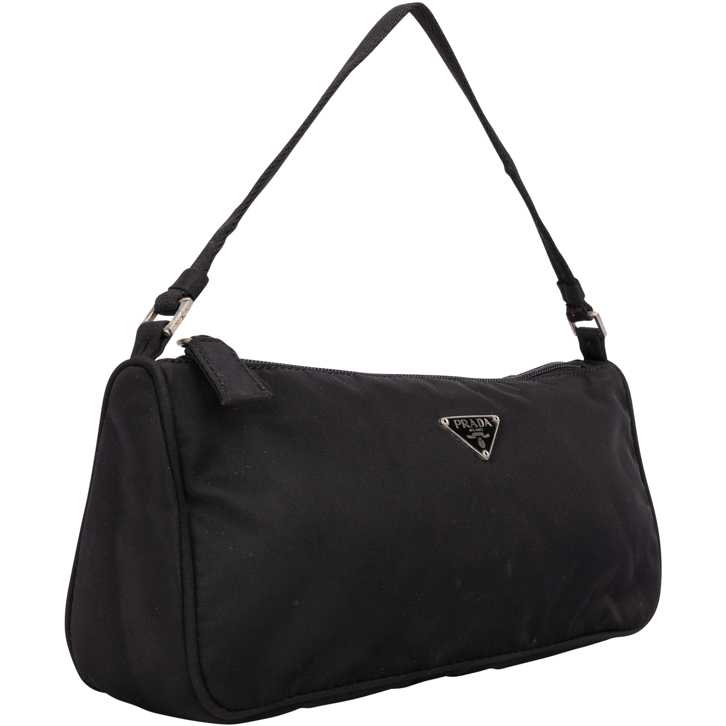 Prada Black Triangle Nylon Shoulder Bag