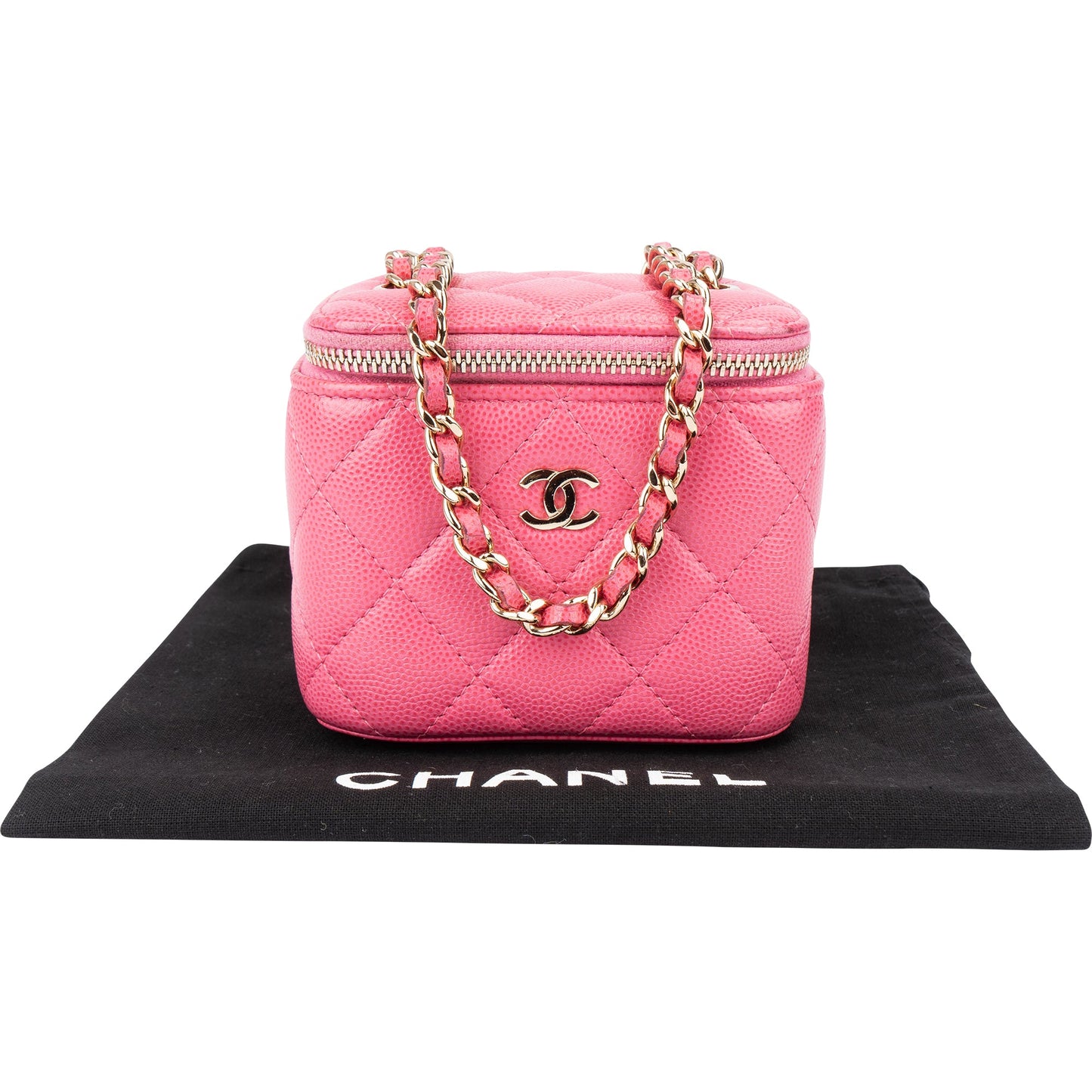 Chanel Quilted Caviar Leather Mini Vanity Crossbody Bag