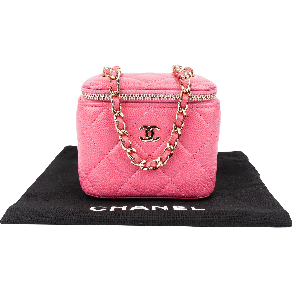 Chanel Quilted Caviar Leather Mini Vanity Crossbody Bag