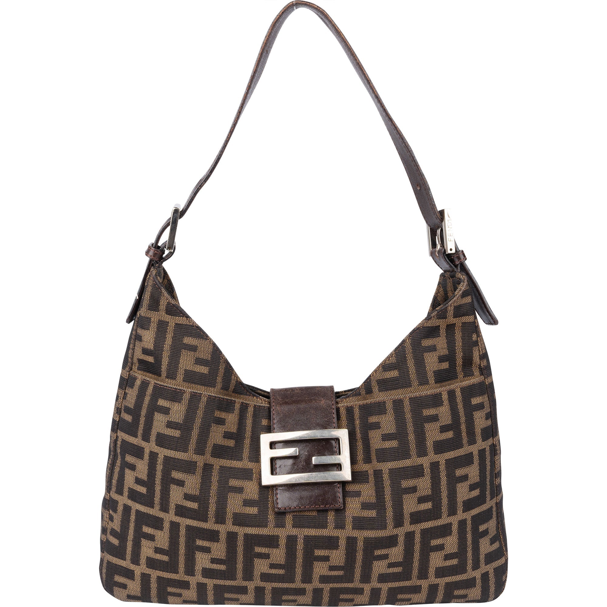 Fendi FF Monogram Baguette Buckle Shoulder Bag