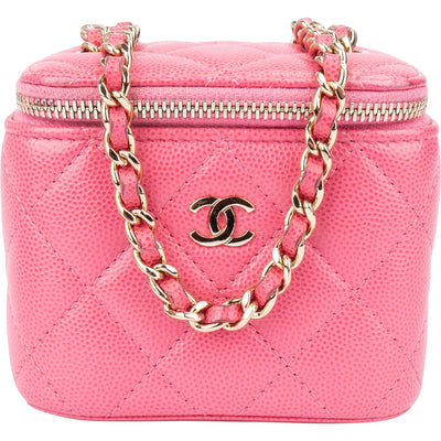 Chanel Quilted Caviar Leather Mini Vanity Crossbody Bag