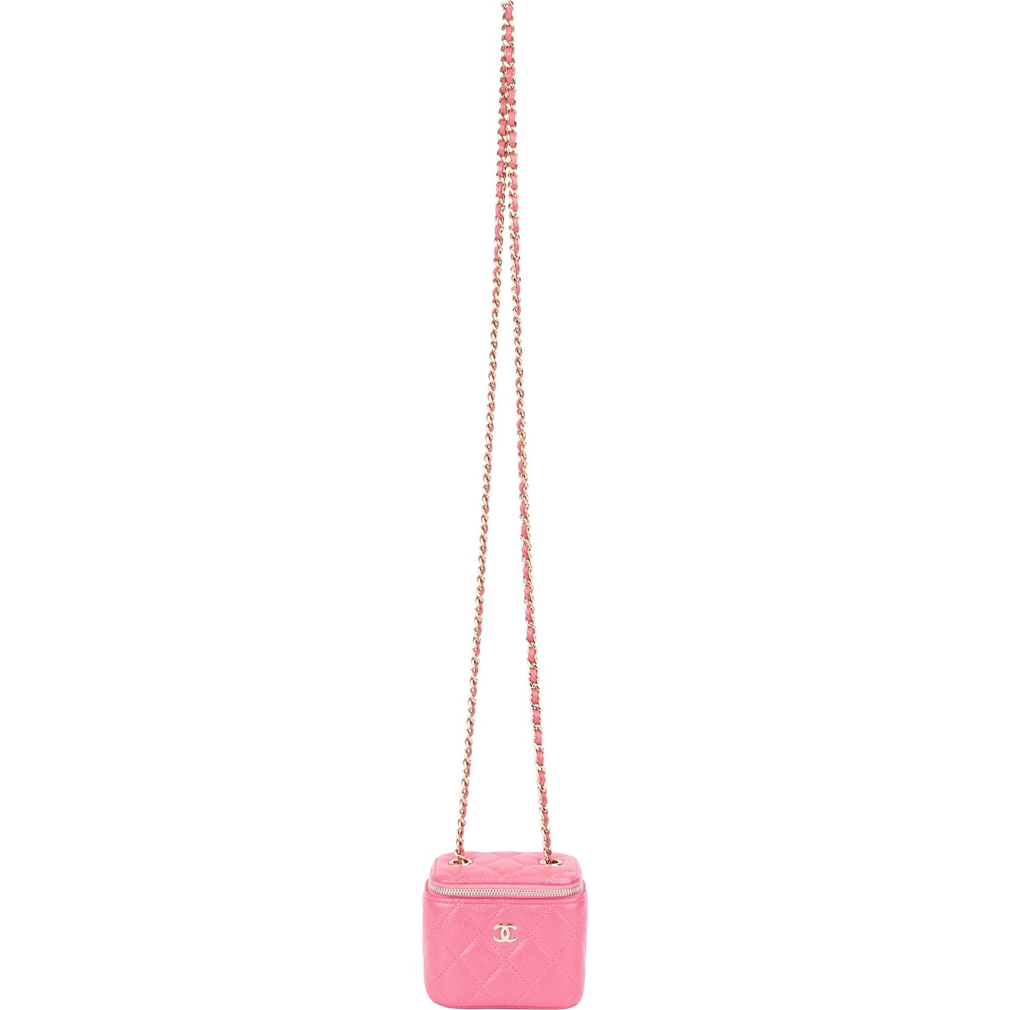 Chanel Quilted Caviar Leather Mini Vanity Crossbody Bag