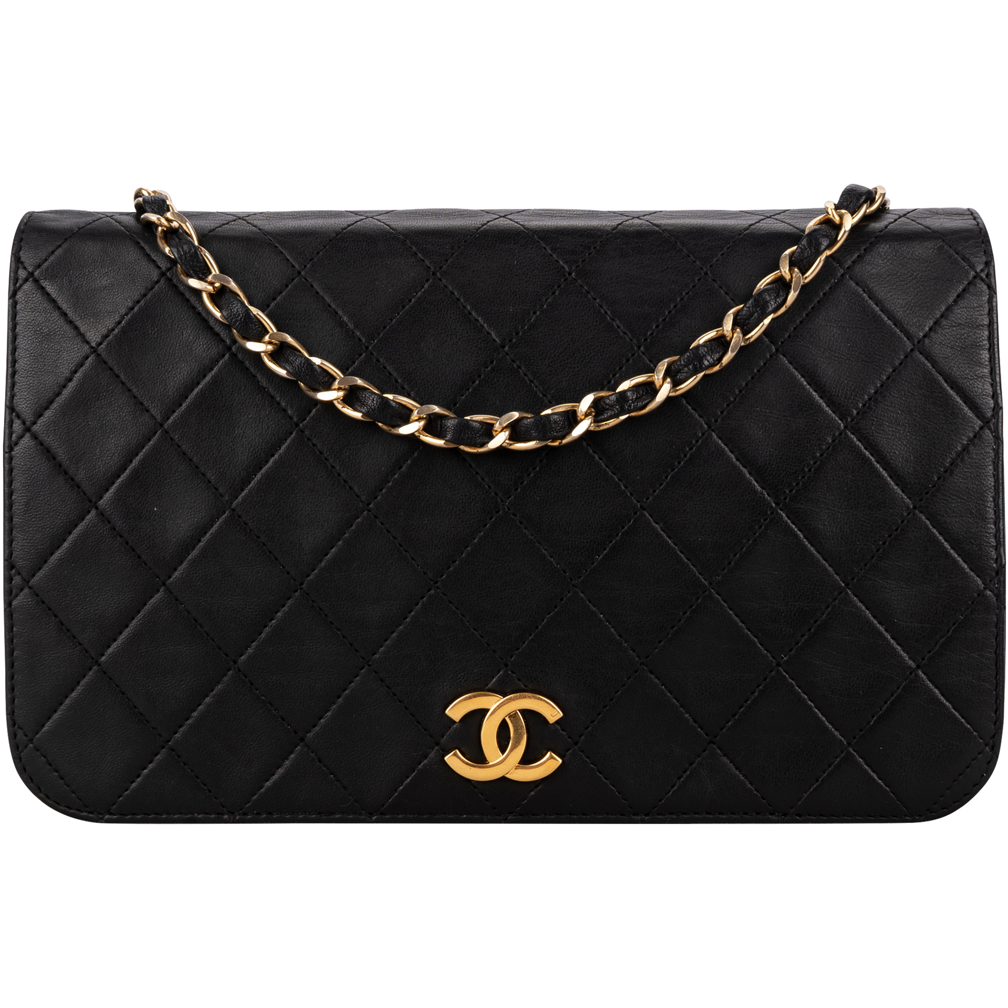 Chanel Quilted Lambskin Medium 24K Gold Single Flap Shoulder Bag
