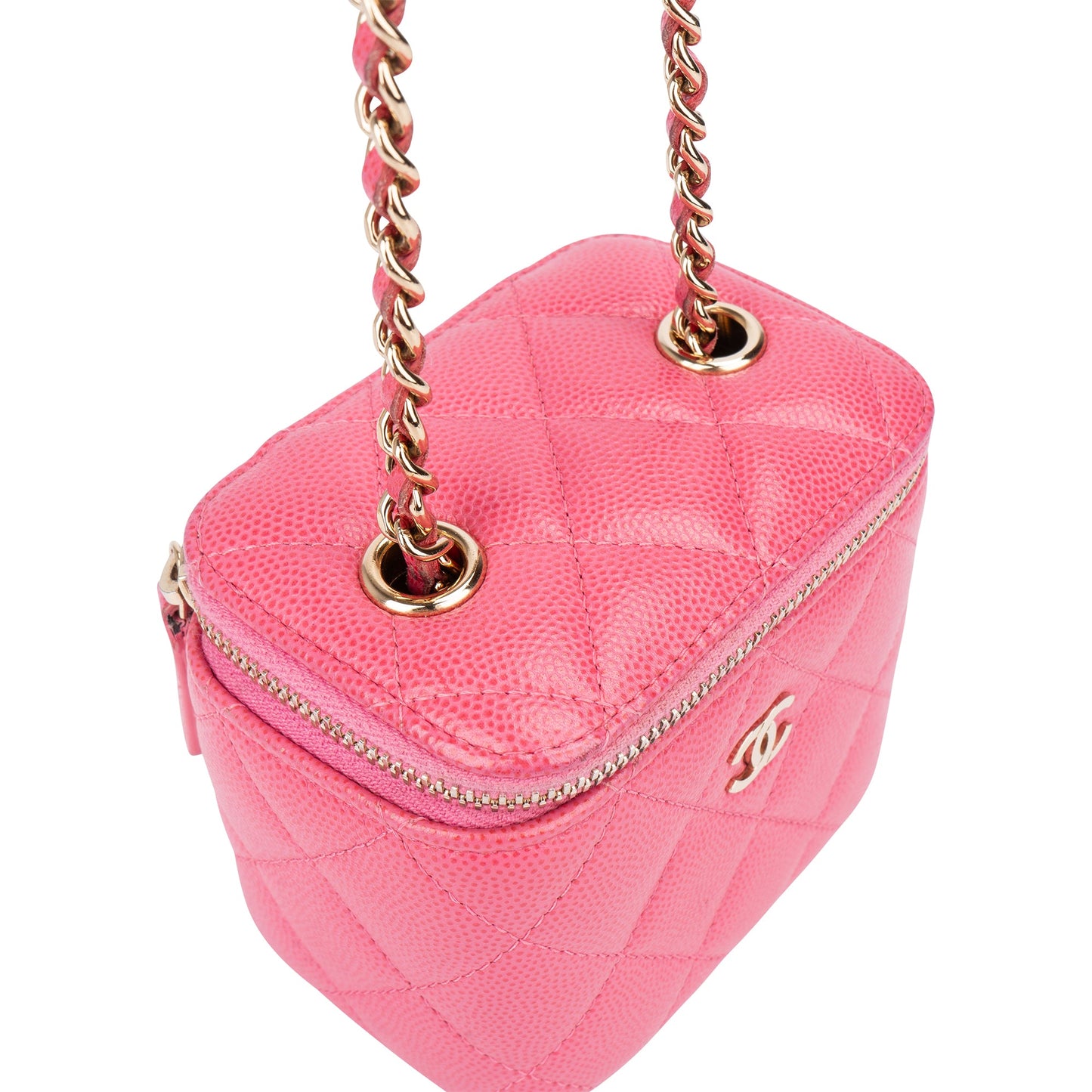 Chanel Quilted Caviar Leather Mini Vanity Crossbody Bag