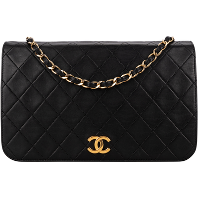 Chanel Quilted Lambskin Medium 24K Gold Single Flap Shoulder Bag