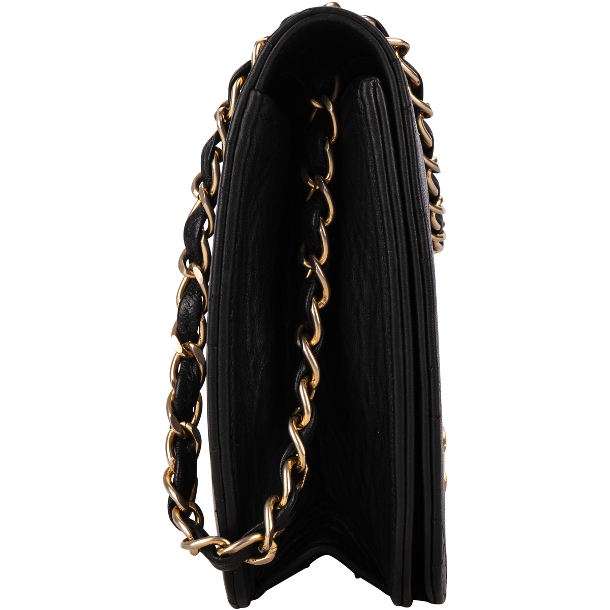 Chanel Quilted Lambskin Medium 24K Gold Single Flap Shoulder Bag