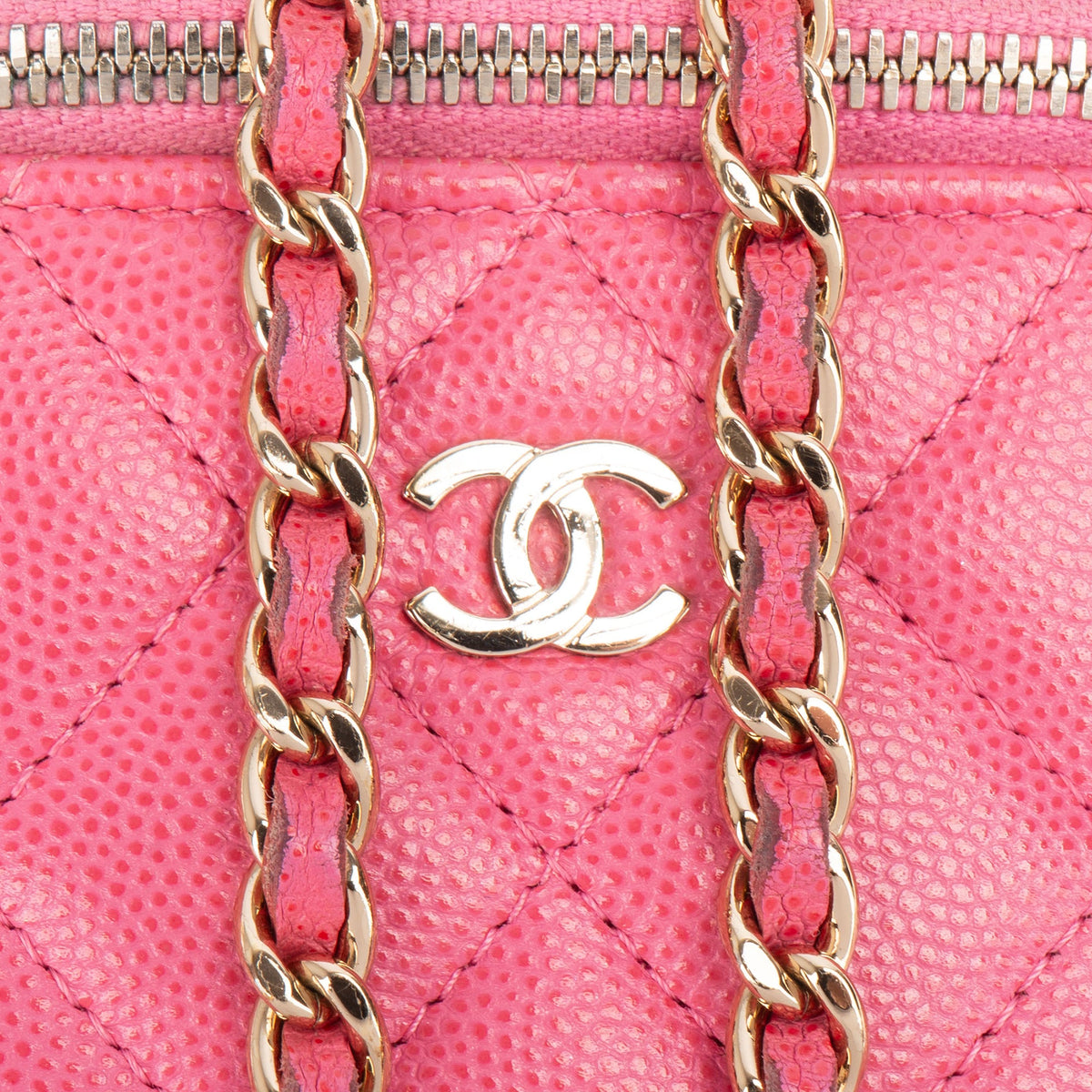 Chanel Quilted Caviar Leather Mini Vanity Crossbody Bag