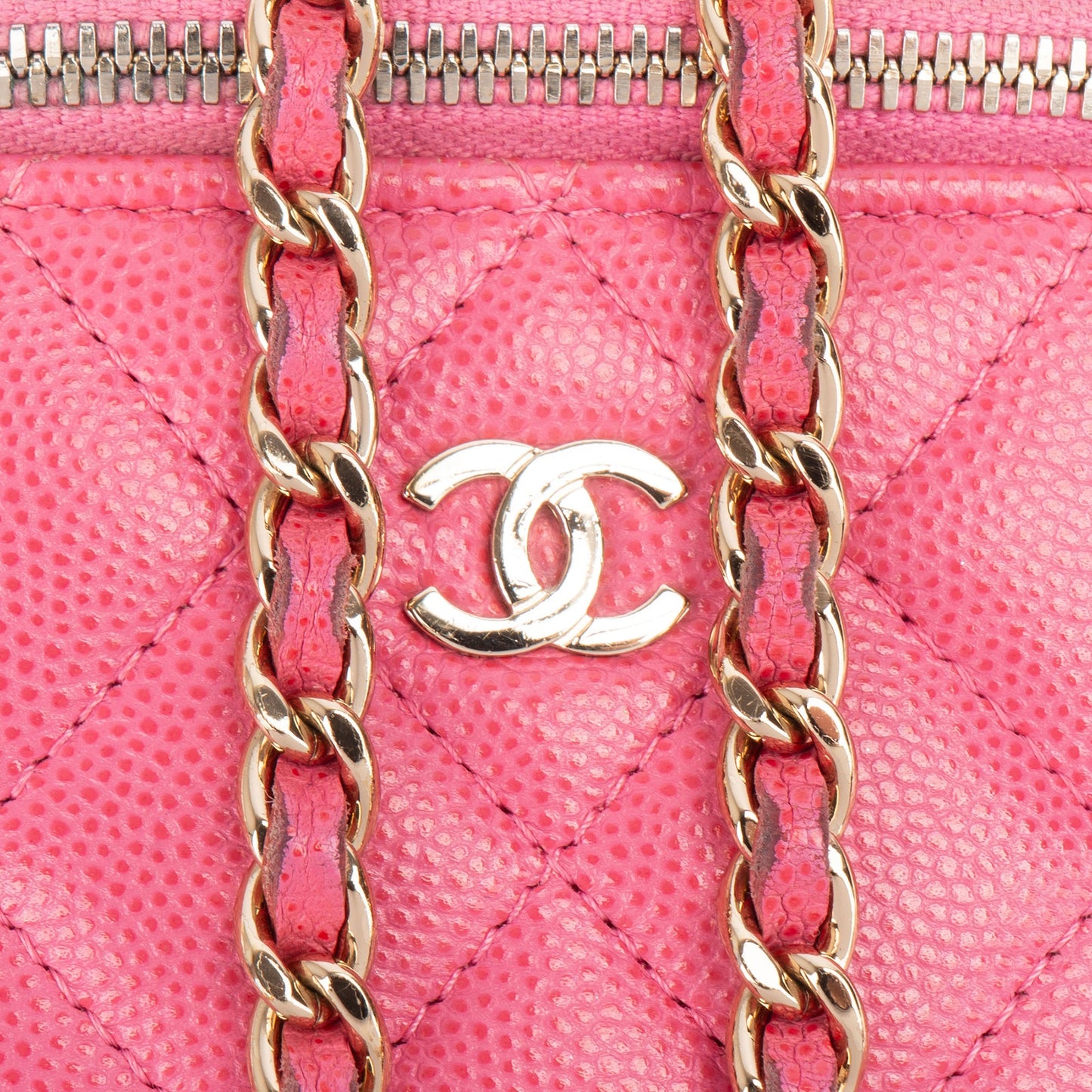 Chanel Quilted Caviar Leather Mini Vanity Crossbody Bag