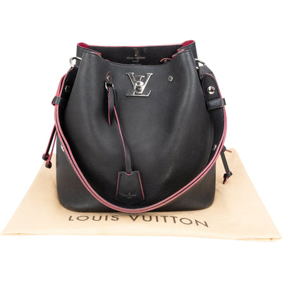 Louis Vuitton Black Leather Lockme Bucket Shoulder Bag
