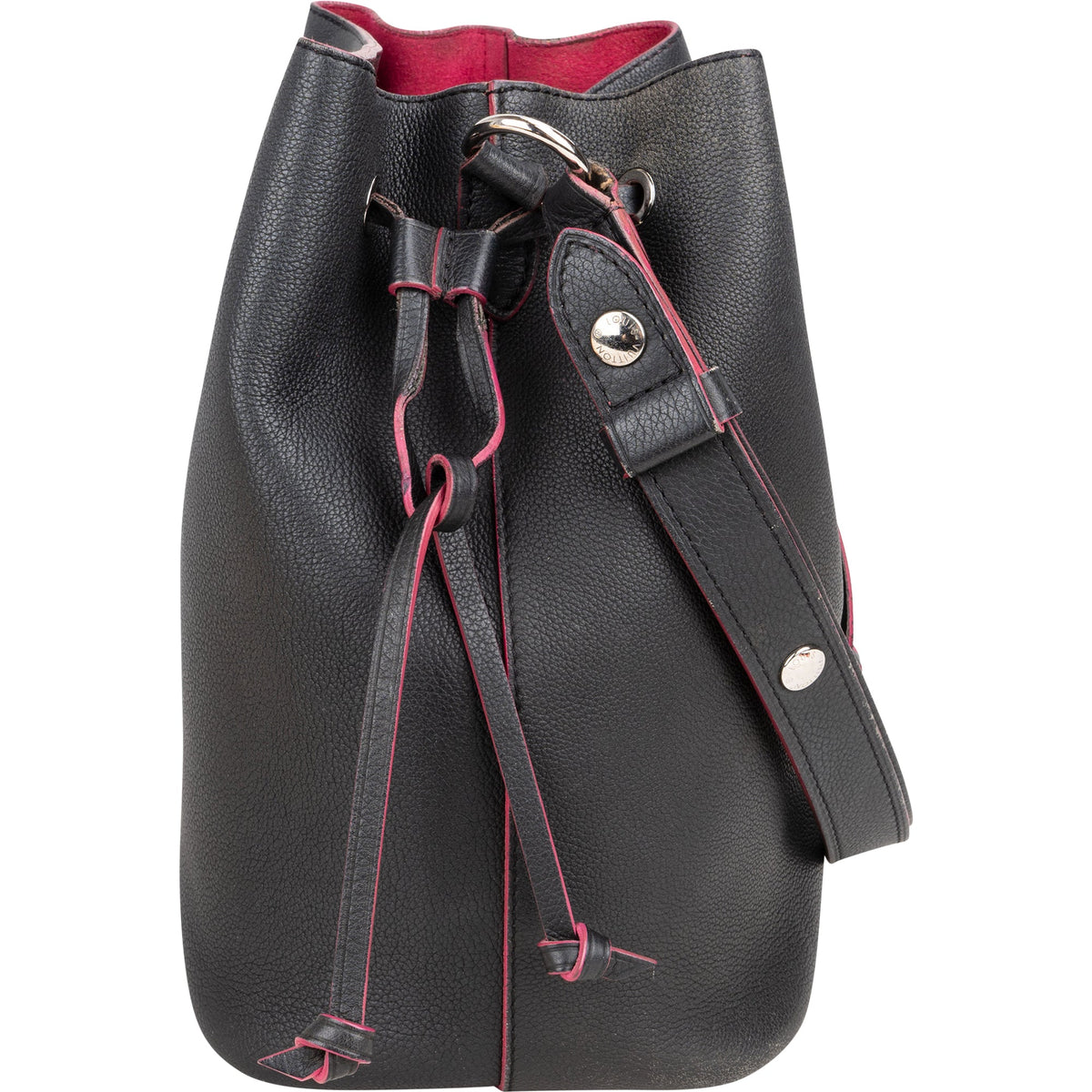 Louis Vuitton Black Leather Lockme Bucket Shoulder Bag