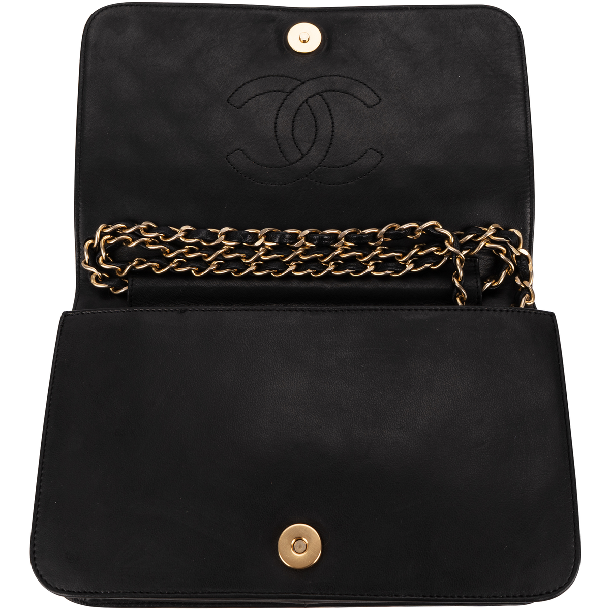 Chanel Quilted Lambskin Medium 24K Gold Single Flap Shoulder Bag