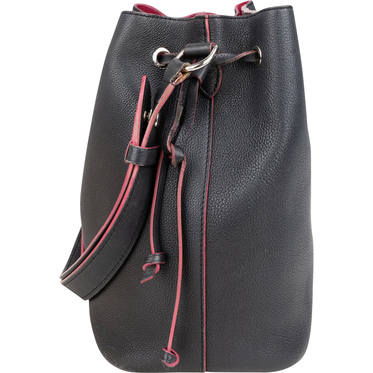 Louis Vuitton Black Leather Lockme Bucket Shoulder Bag