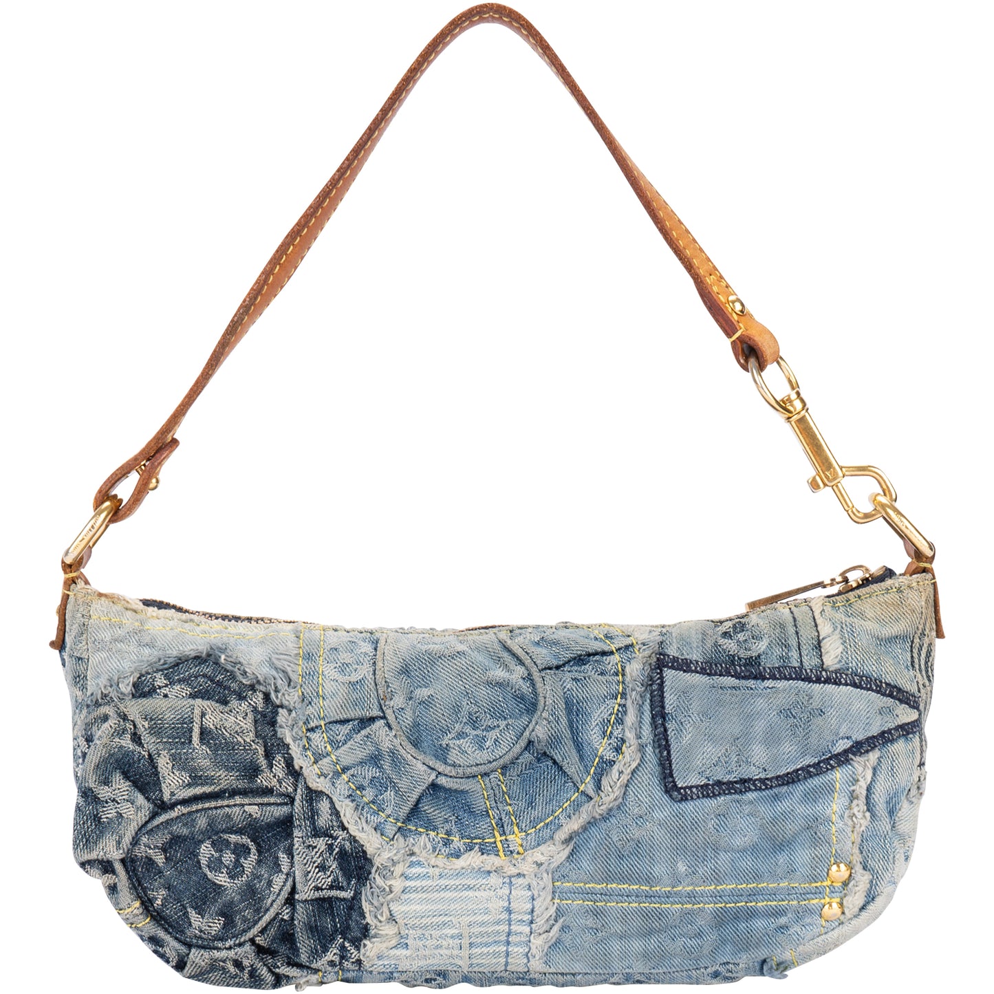 Louis Vuitton Denim Patchwork Pochette Shoulder Bag