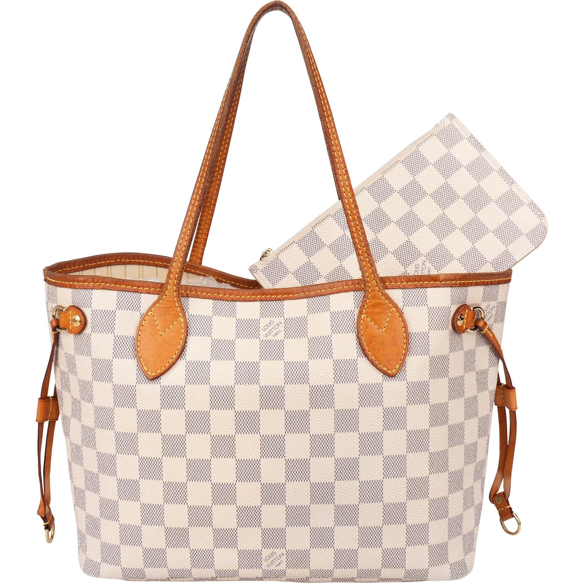 Louis Vuitton Damier Azur Monogram Neverfull PM Handbag