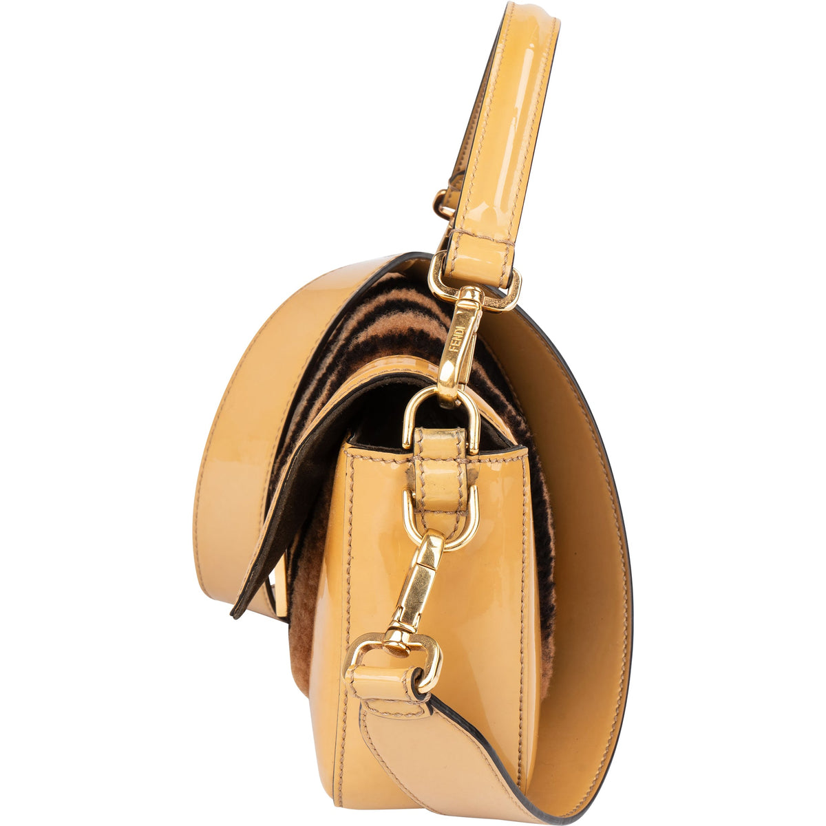 Fendi Shearling Baguette Buckle Handbag