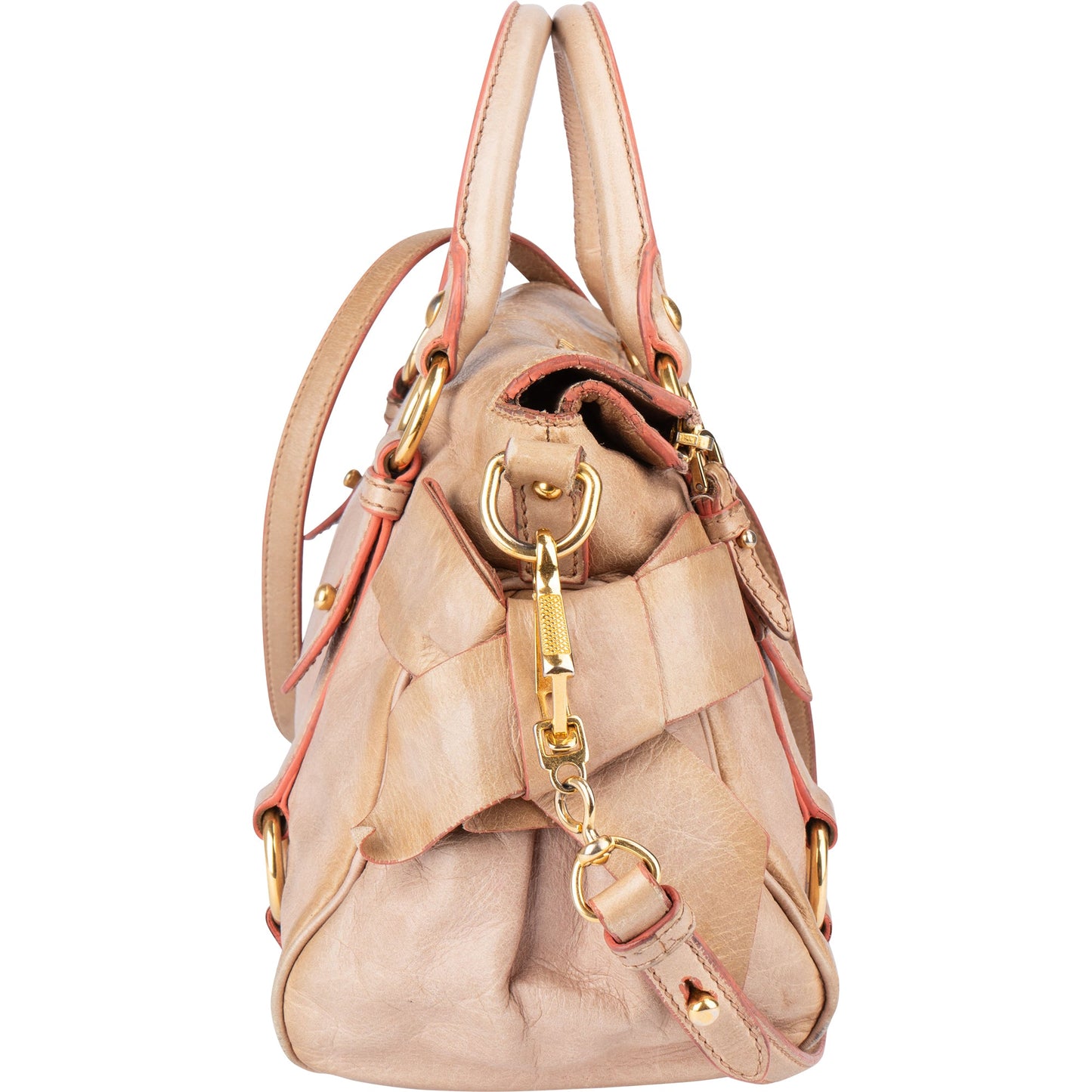 Miu Miu Pink Leather City Handbag
