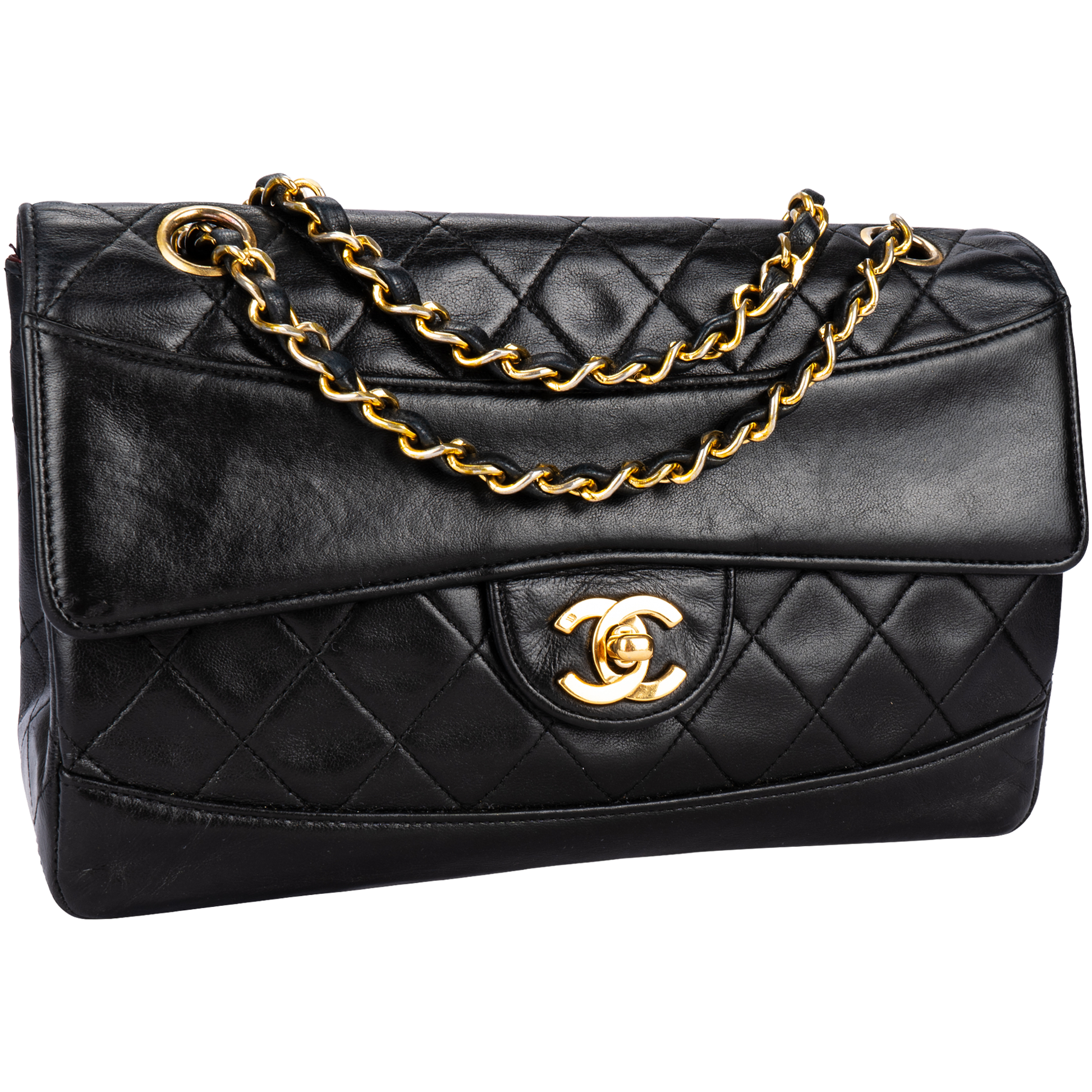 Chanel Quilted Lambskin 24K Gold Medium Single Flap Bag vintage on friday
