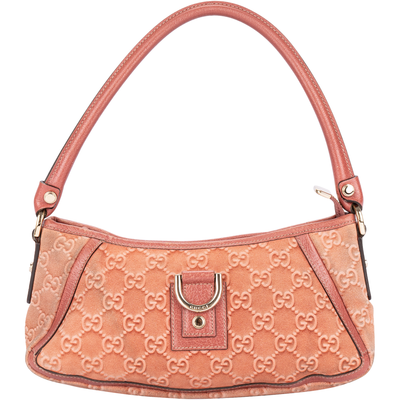 Gucci GG Monogram D-ring Abbey Leather Pochette