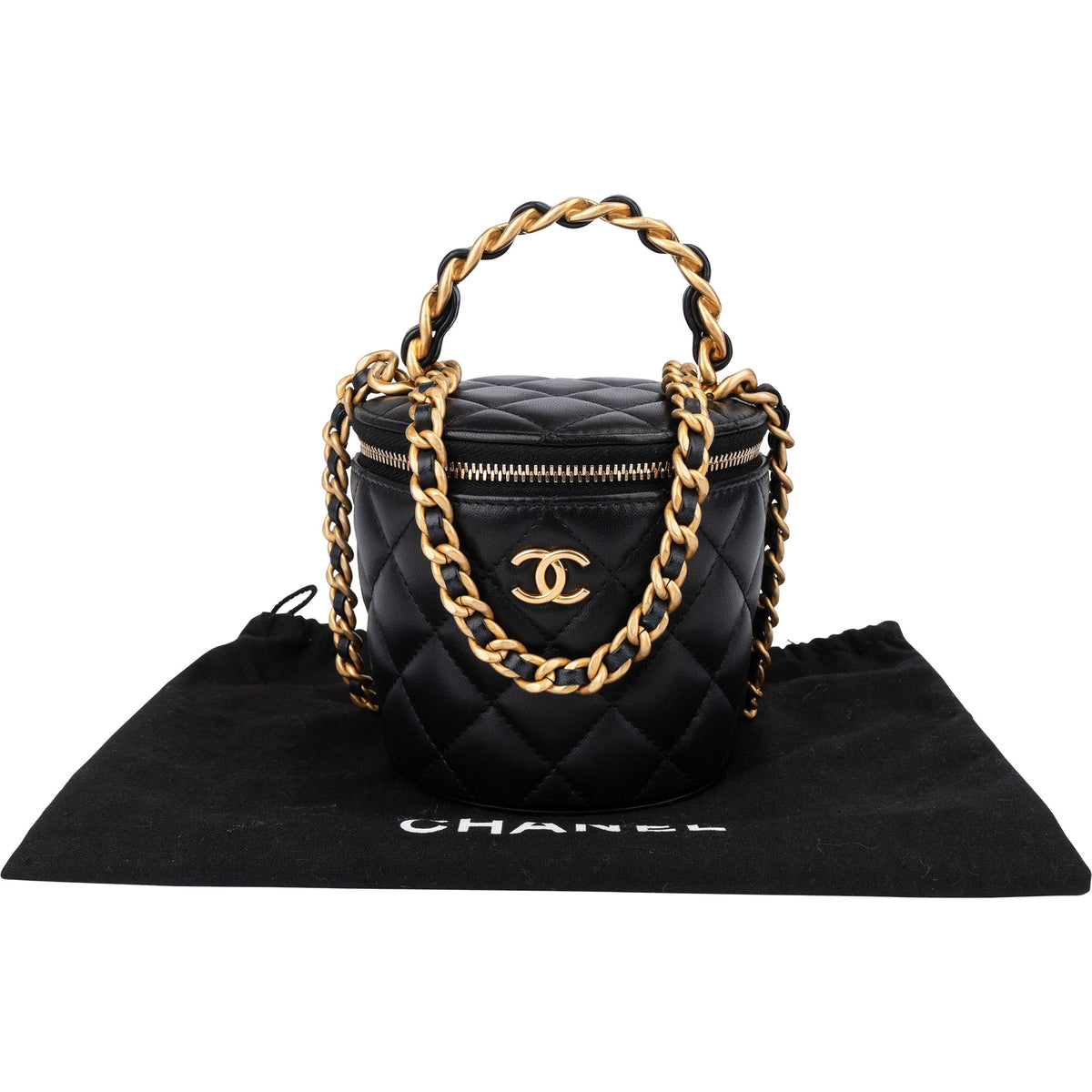 Chanel Quilted Lambskin Mini Vanity Crossbody Bag