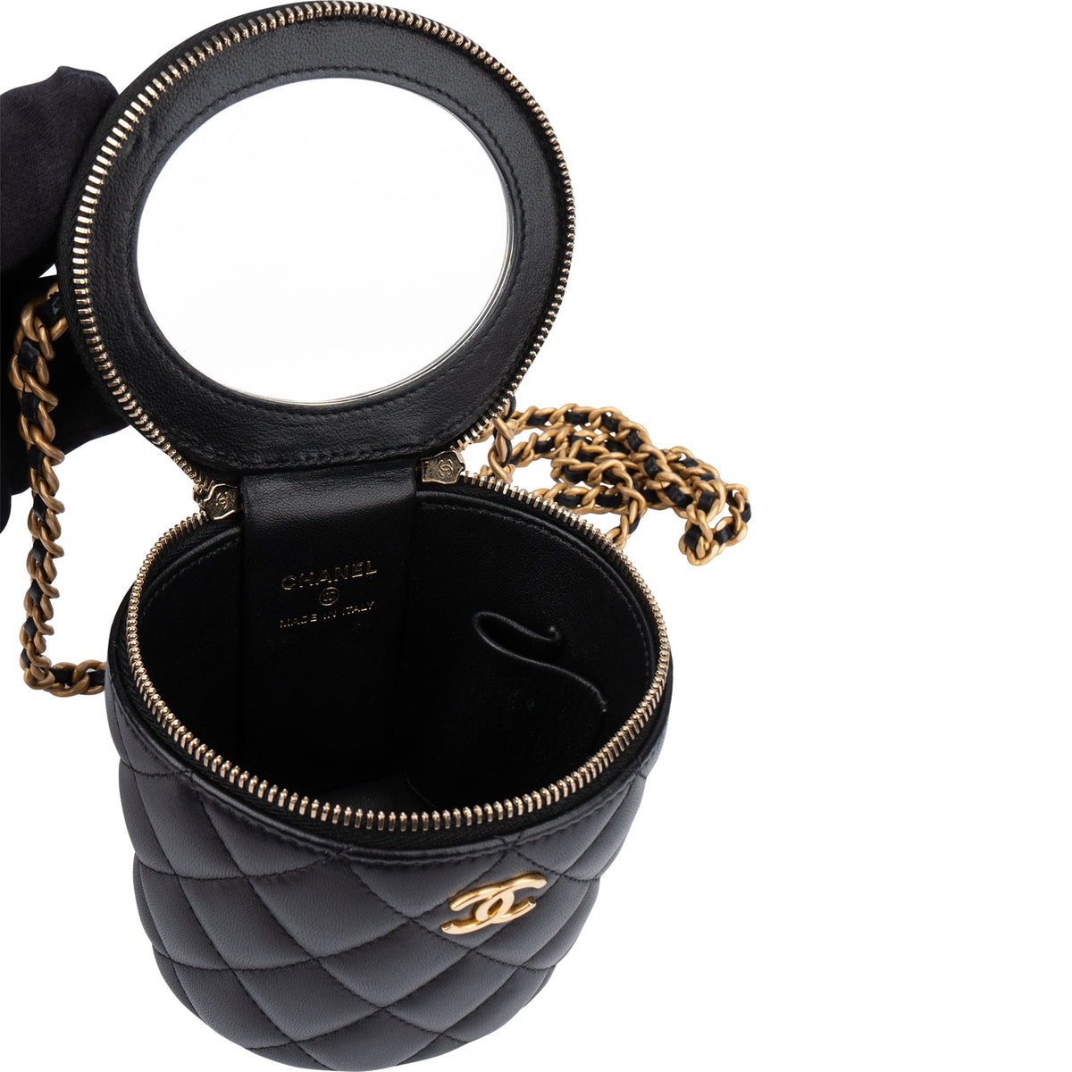 Chanel Quilted Lambskin Mini Vanity Crossbody Bag