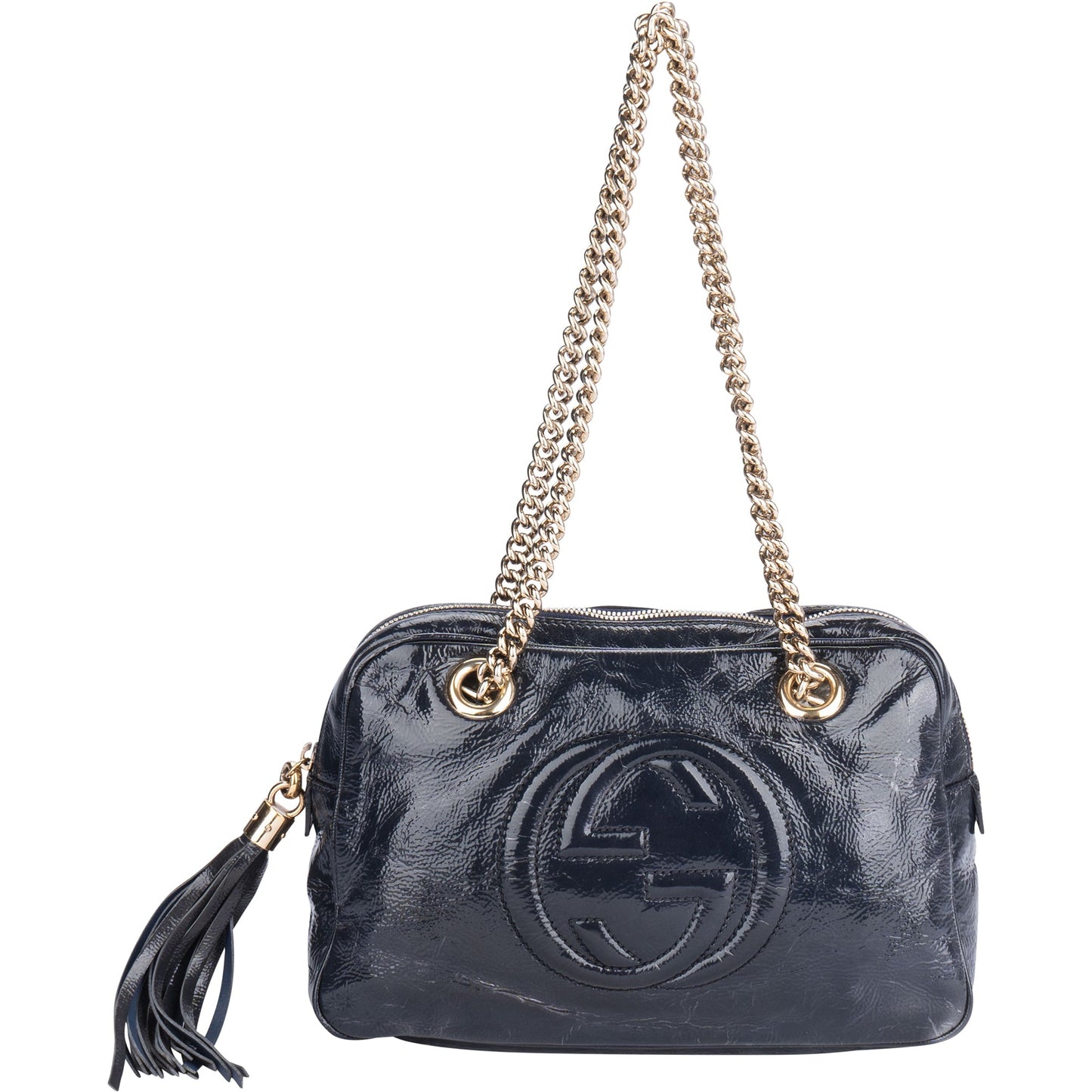 Gucci GG Patent Leather Soho Chain Shoulder Bag