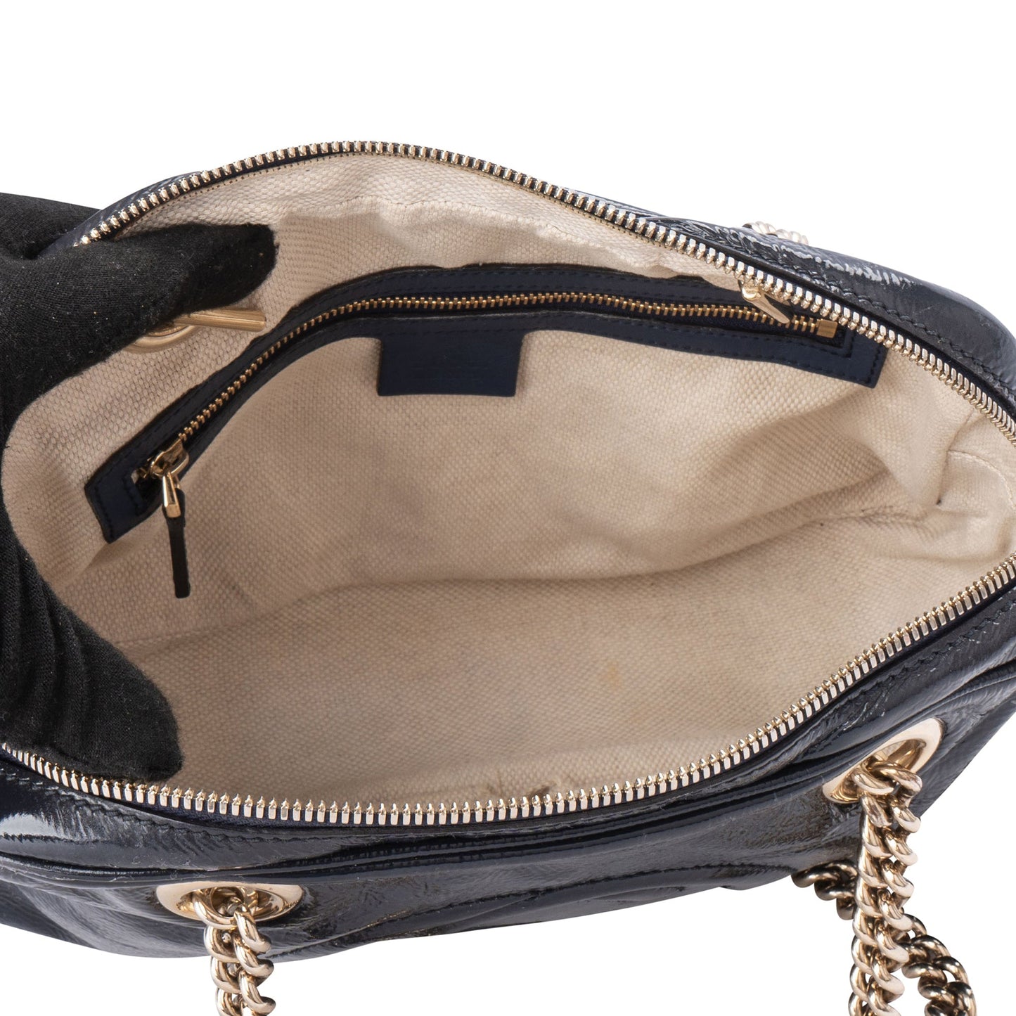 Gucci GG Patent Leather Soho Chain Shoulder Bag
