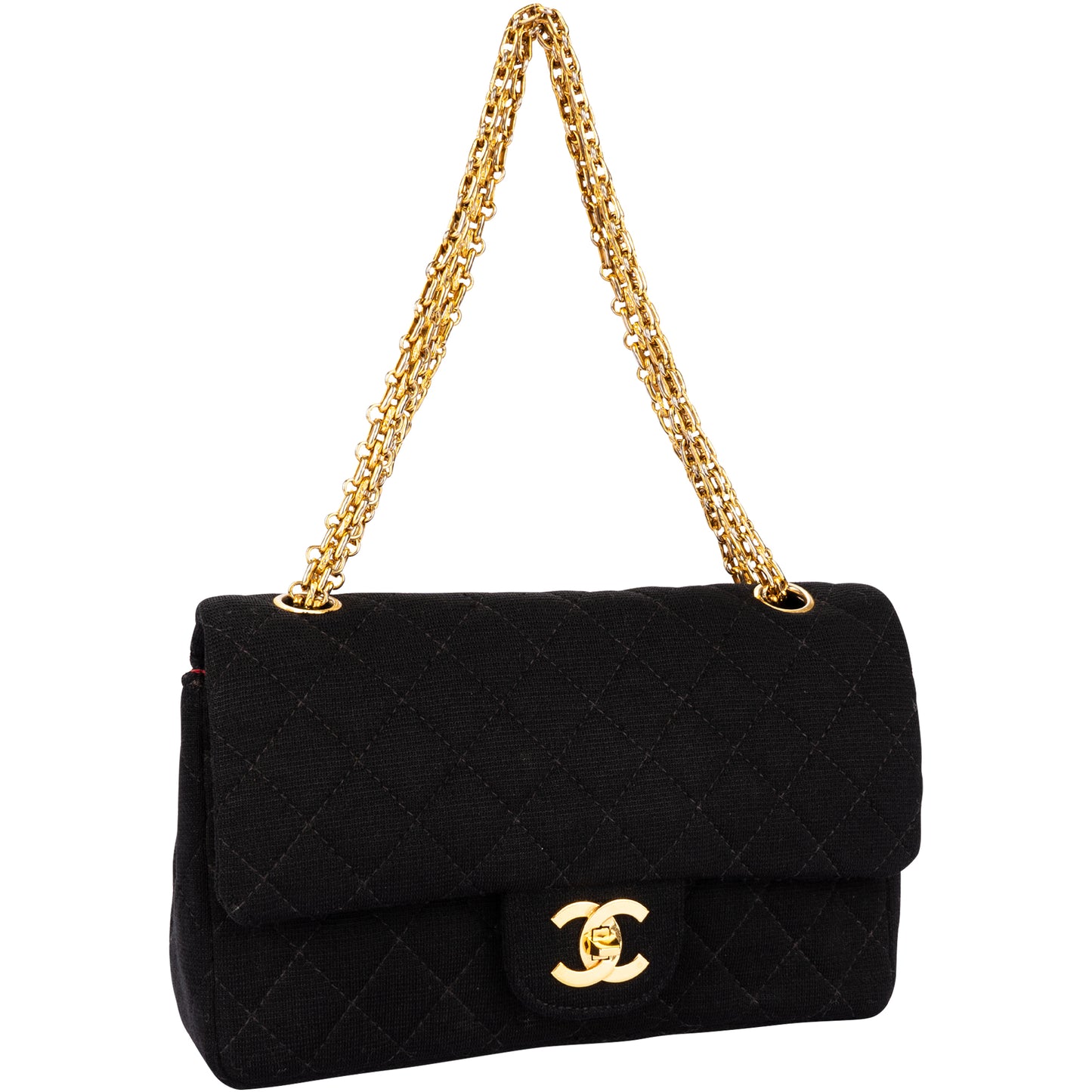 Chanel Quilted Cotton 24K Gold Small Double Flap Bag