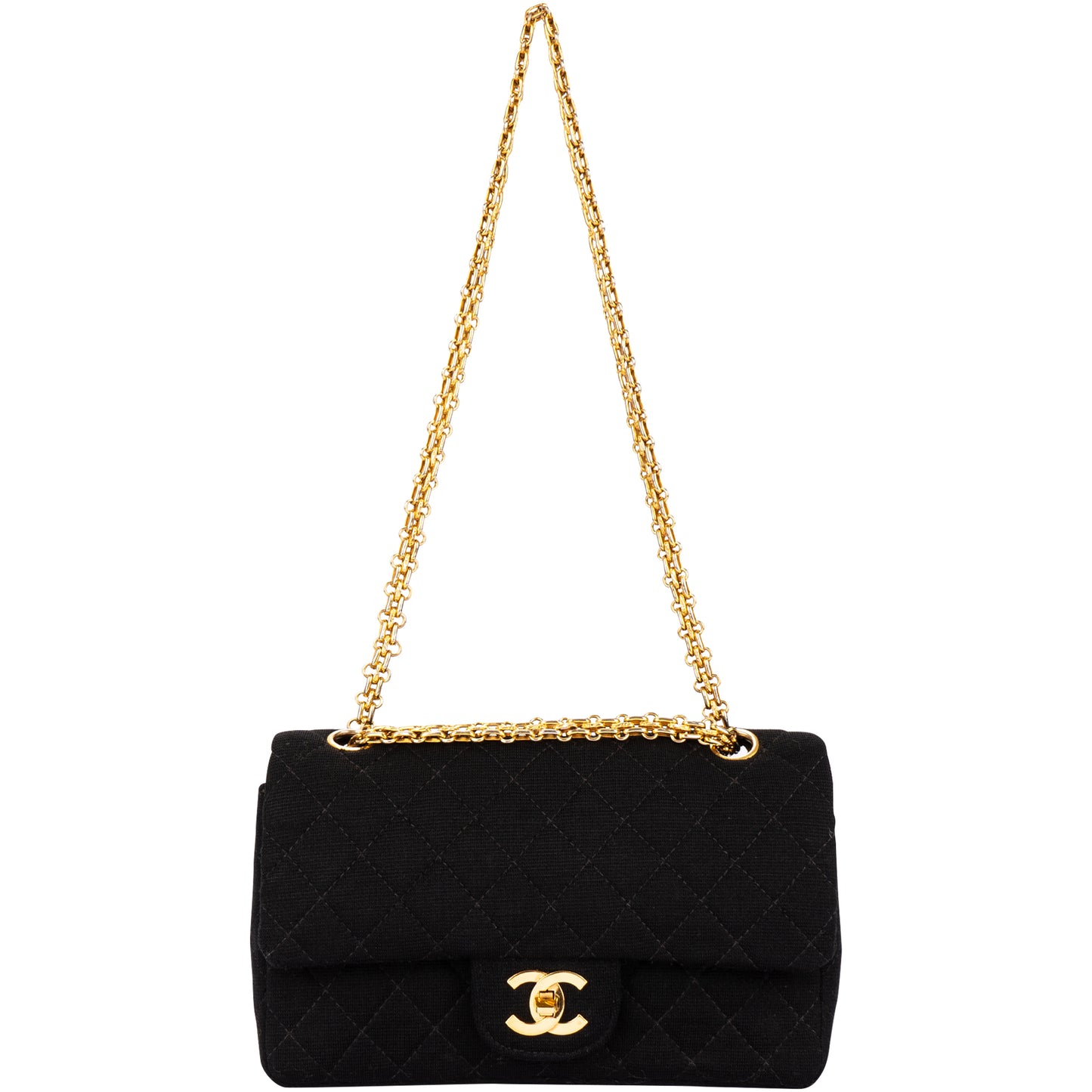 Chanel Quilted Cotton 24K Gold Small Double Flap Bag