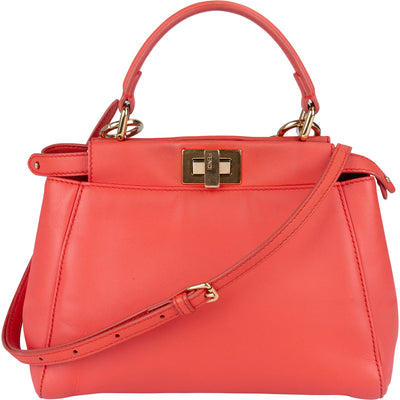 Fendi Leather Peekaboo Mini Handbag