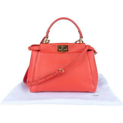 Fendi Leather Peekaboo Mini Handbag