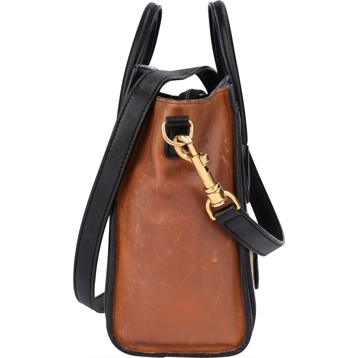 Celine Tricolor Leather Luggage Handbag