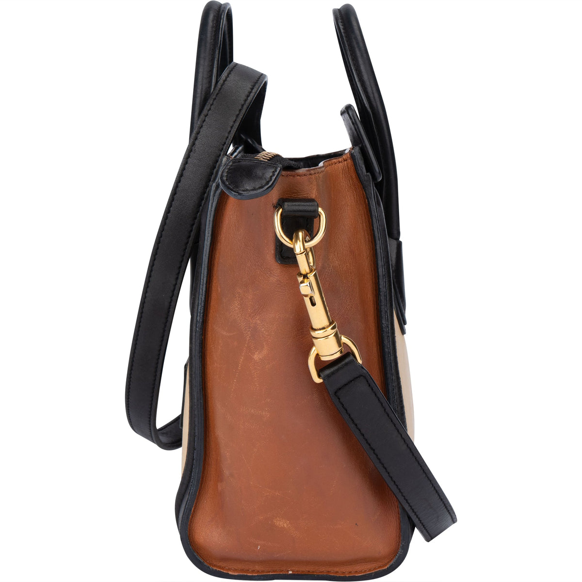 Celine Tricolor Leather Luggage Handbag
