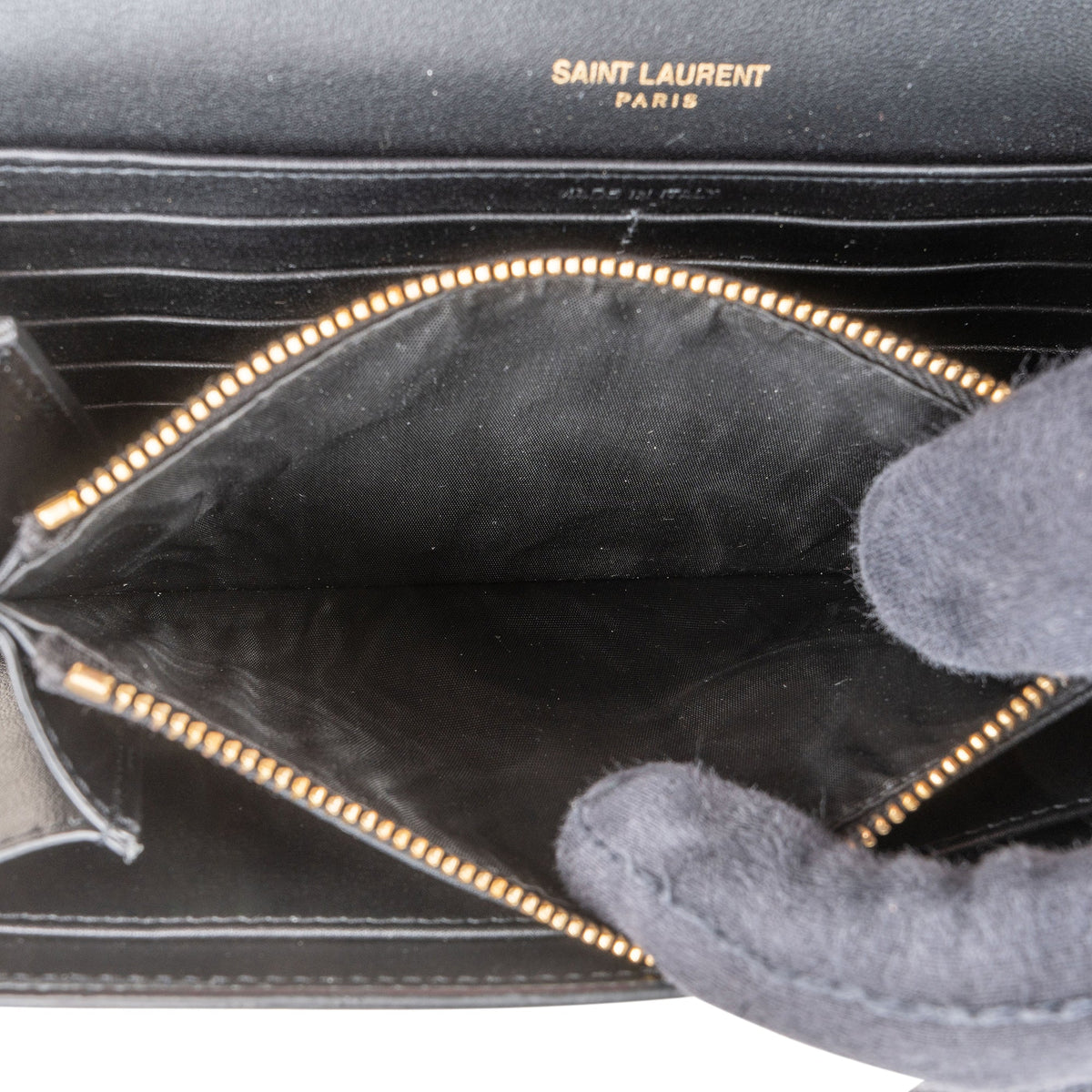 Yves Saint Laurent Python-Embossed Patent Leather Kate Wallet On Chain Crossbody Bag