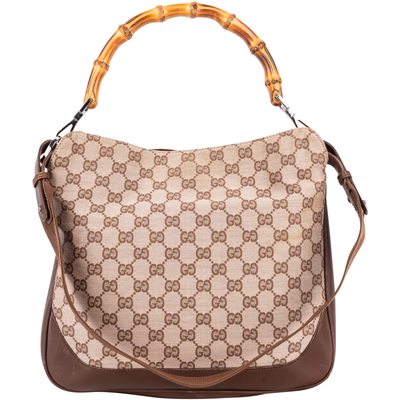 Gucci GG Monogram Bamboo Handle Bag
