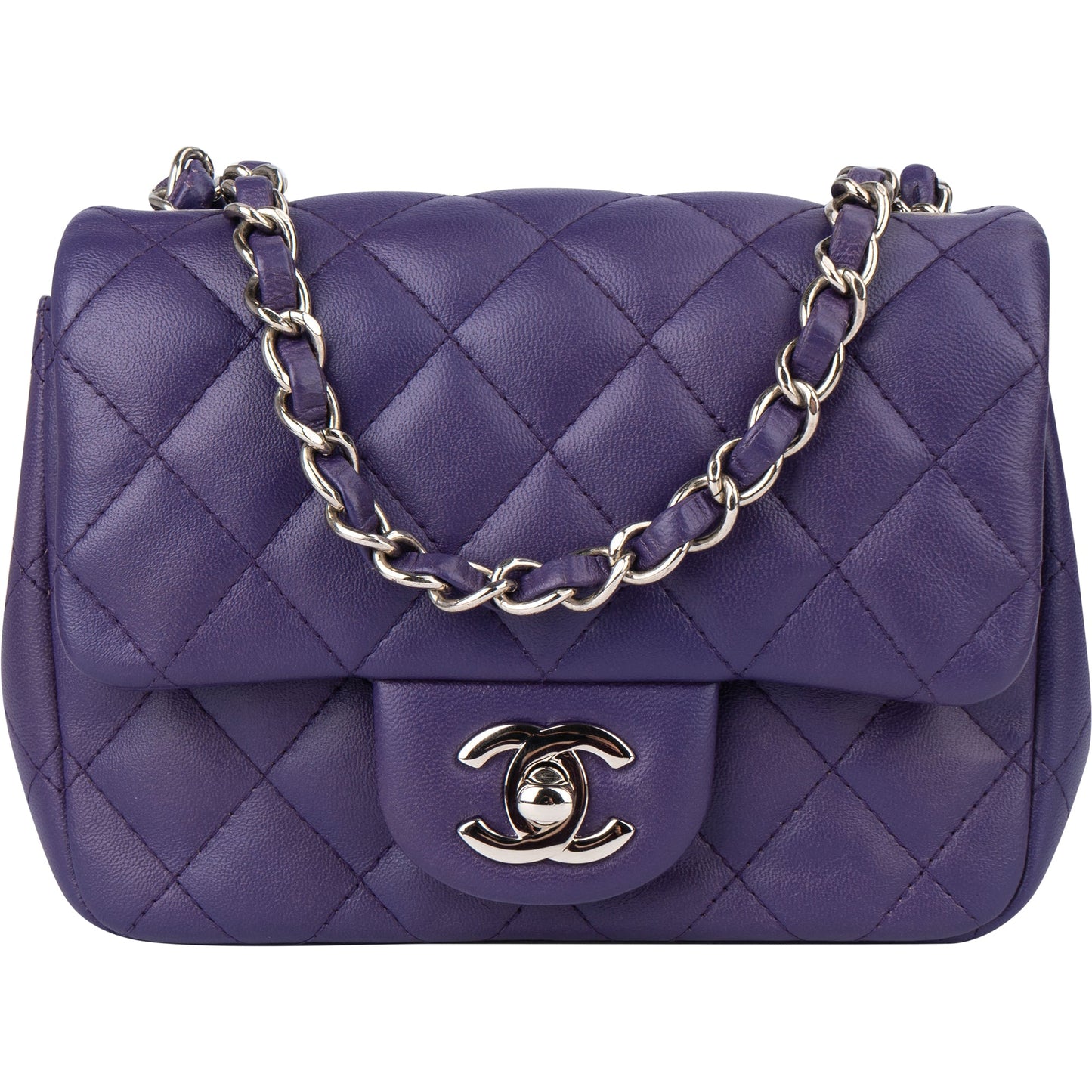 Chanel Quilted Lambskin Single Flap Crossbody Bag