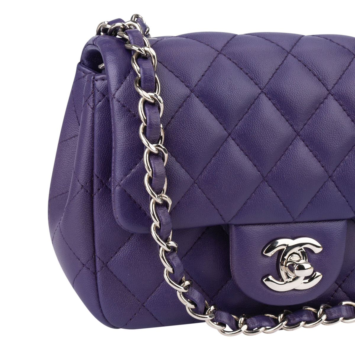 Chanel Quilted Lambskin Single Flap Crossbody Bag