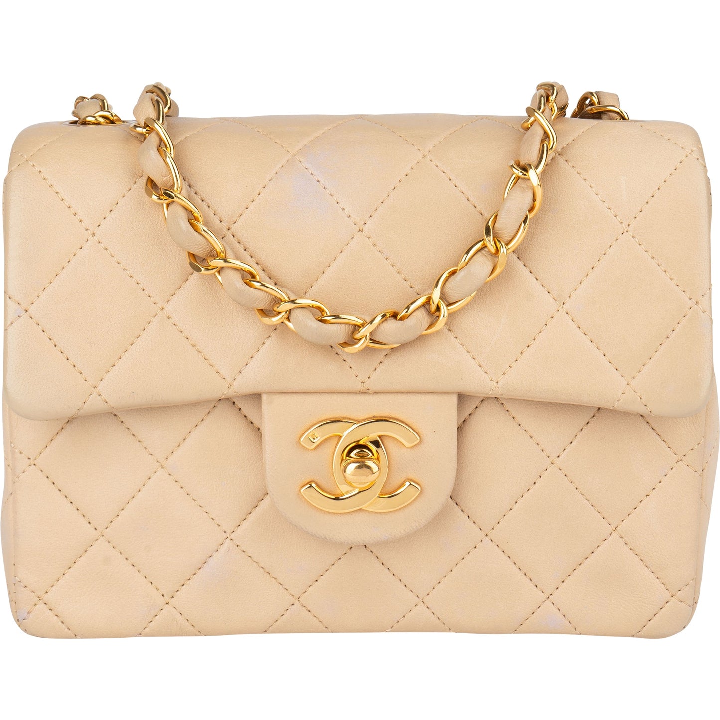 Chanel Quilted Lambskin 24K Gold Single Flap Crossbody Bag