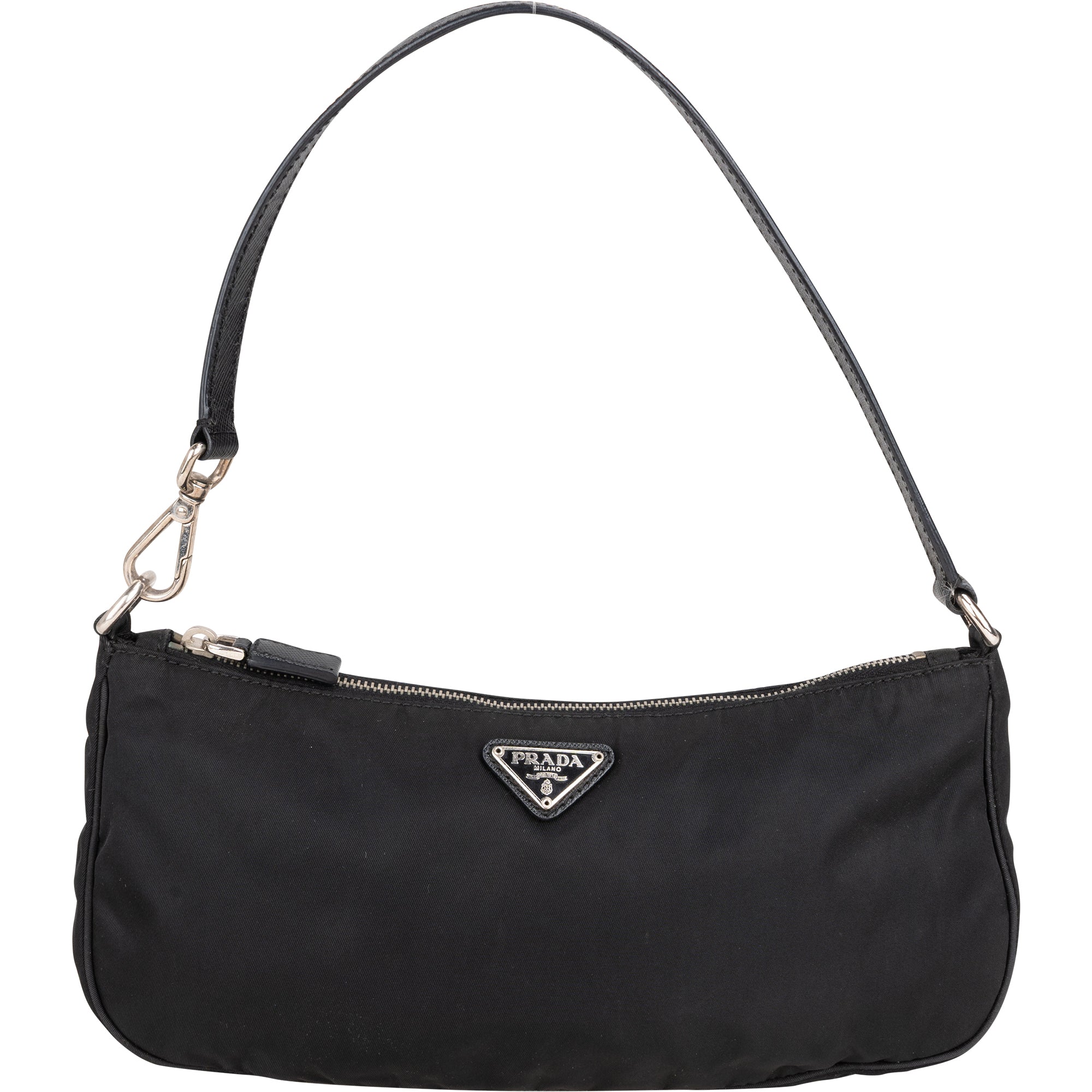 Prada Black Nylon Triangle Shoulder Bag