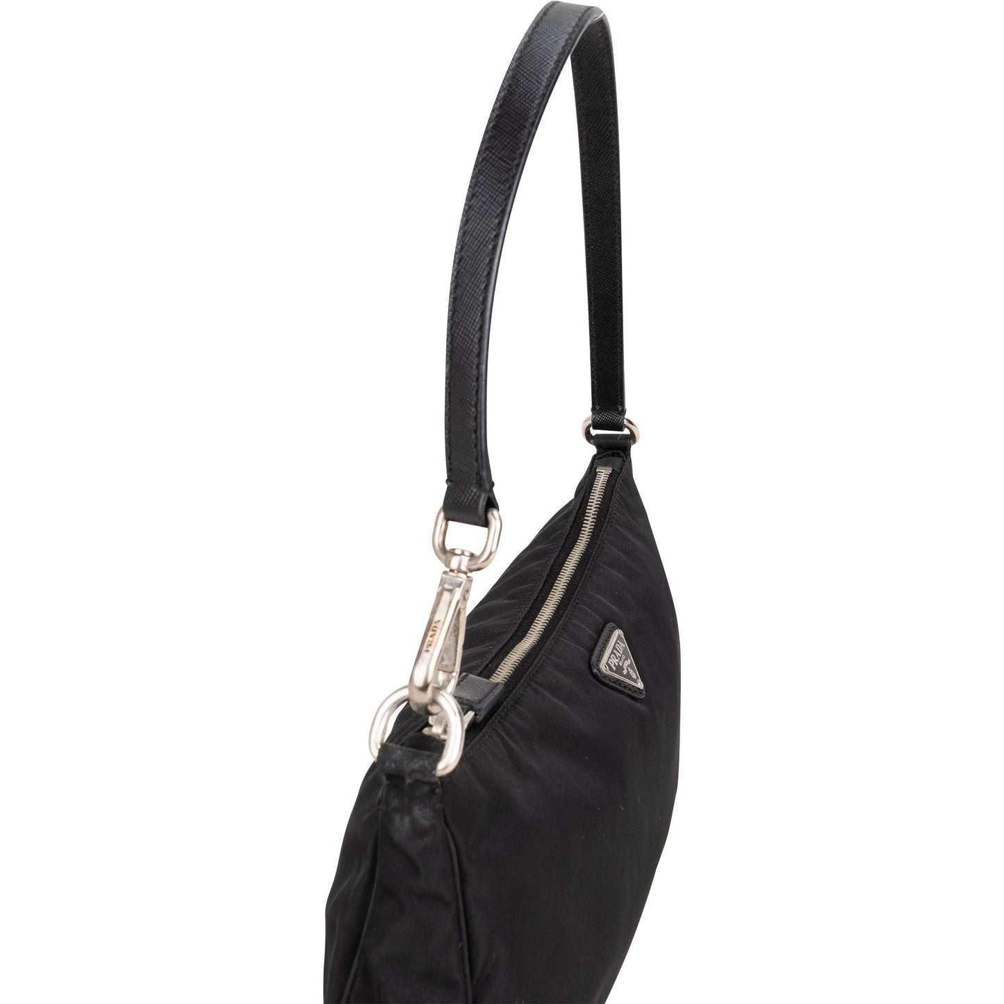 Prada Black Nylon Triangle Shoulder Bag