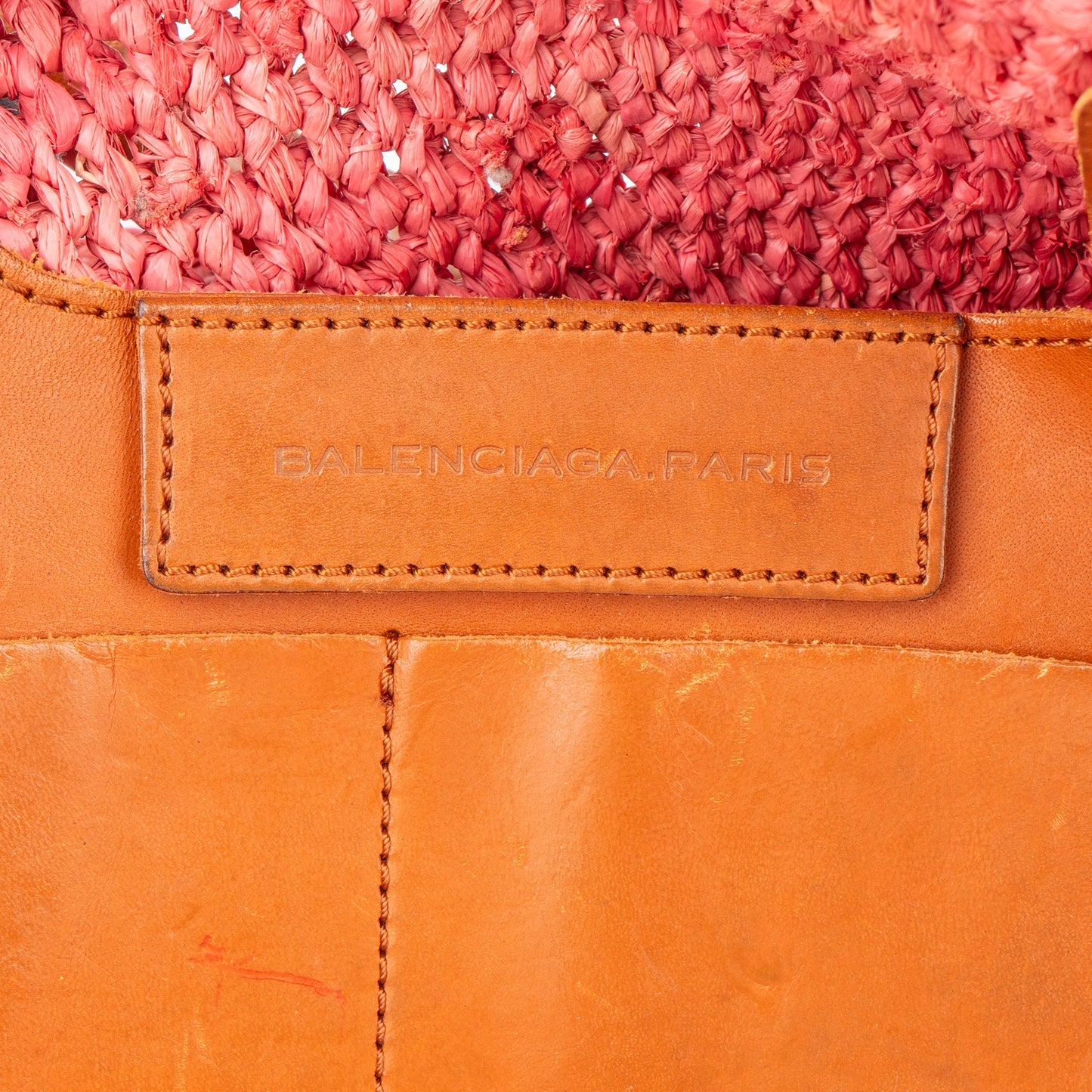 Balenciaga Raffia Panier City Handbag